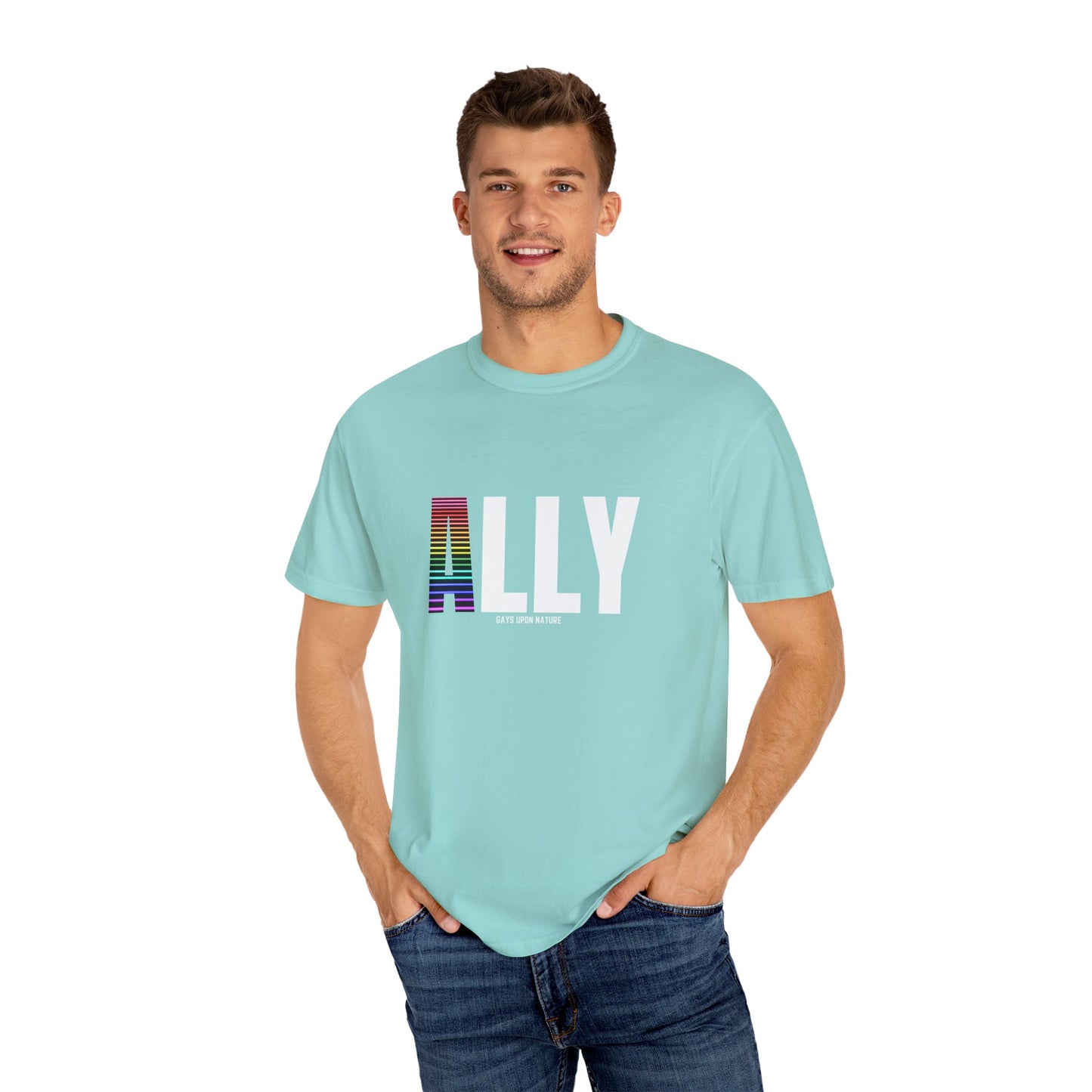 Ally Rainbow A EveryBody T-Shirt (White Font)