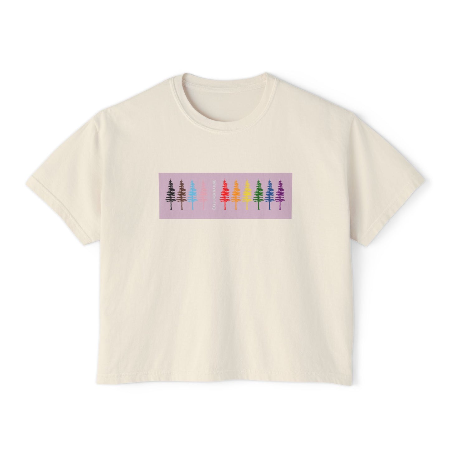 Rainbow Trees Boxy Tee (Purple)