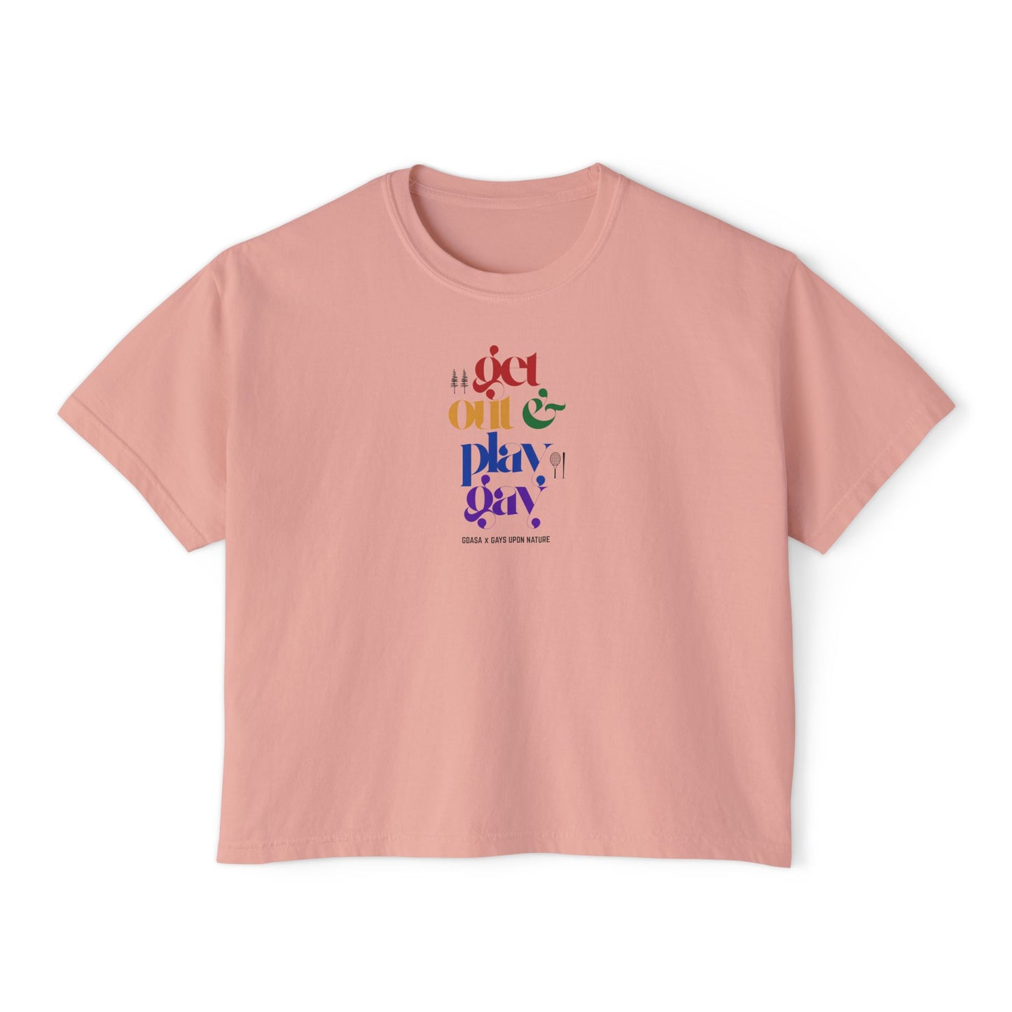 GDASA x Gays Upon Nature Boxy Cropped Tee with Rainbow Print