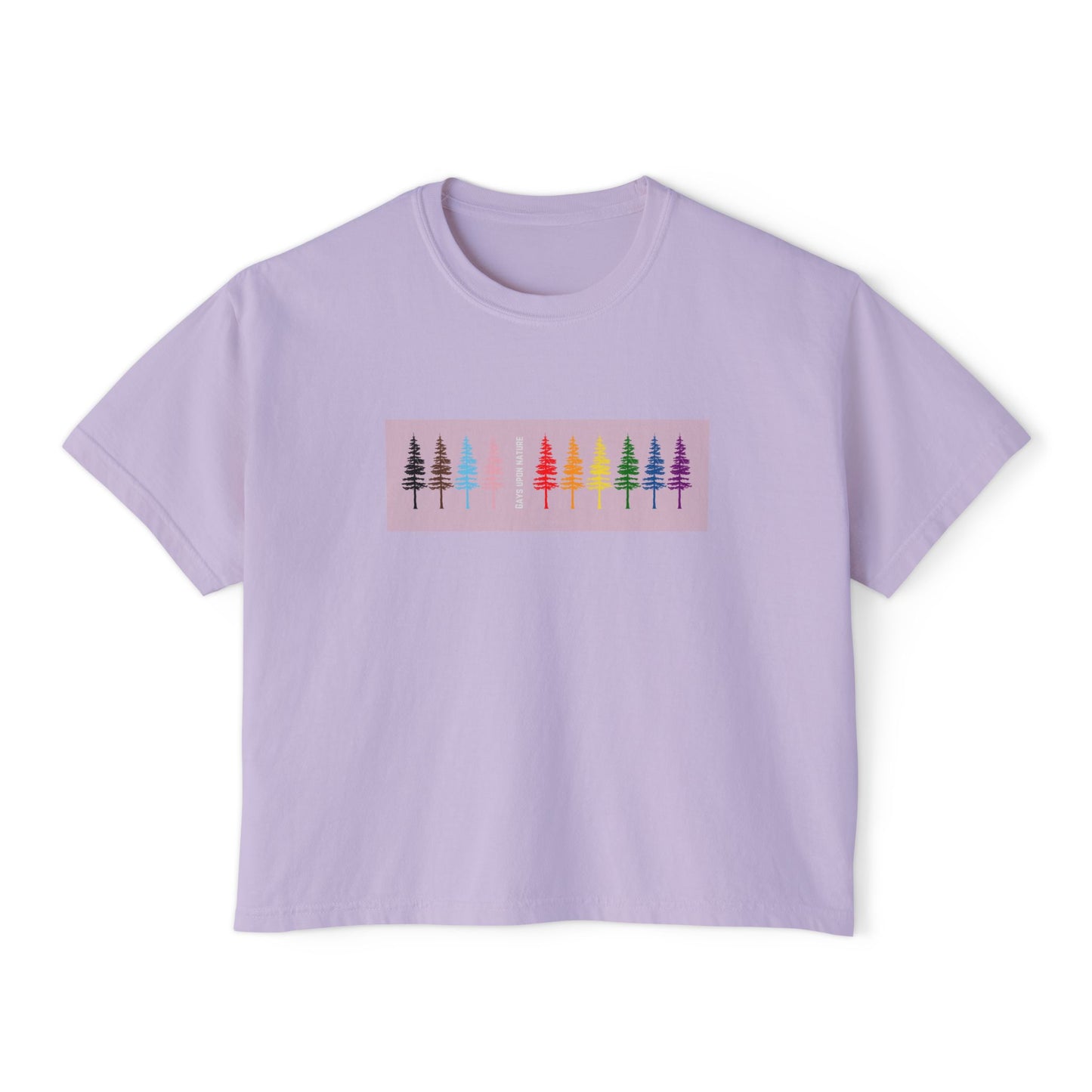 Rainbow Trees Boxy Tee (Purple)
