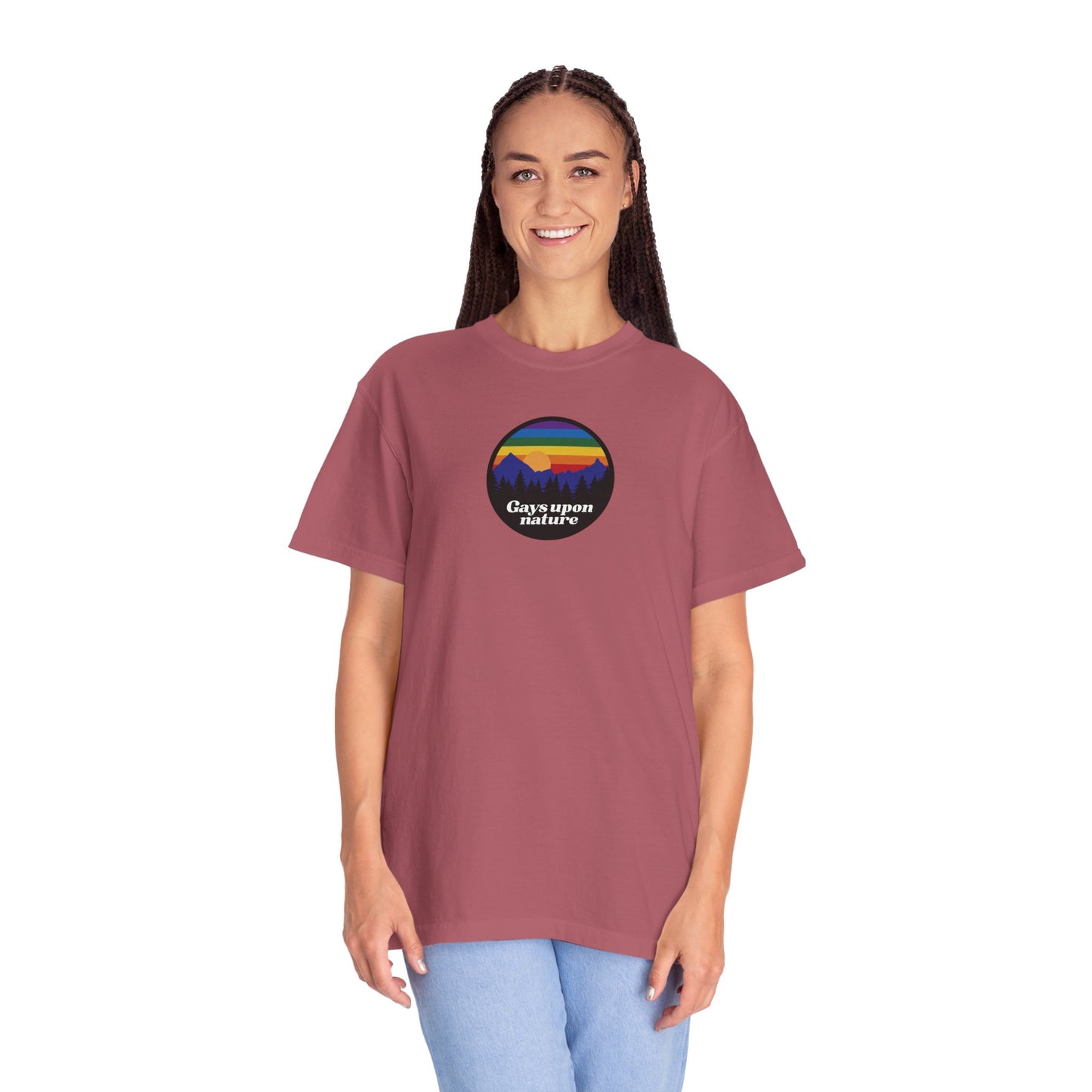 Rainbow Camp Patch EveryBody T-Shirt (White Font)