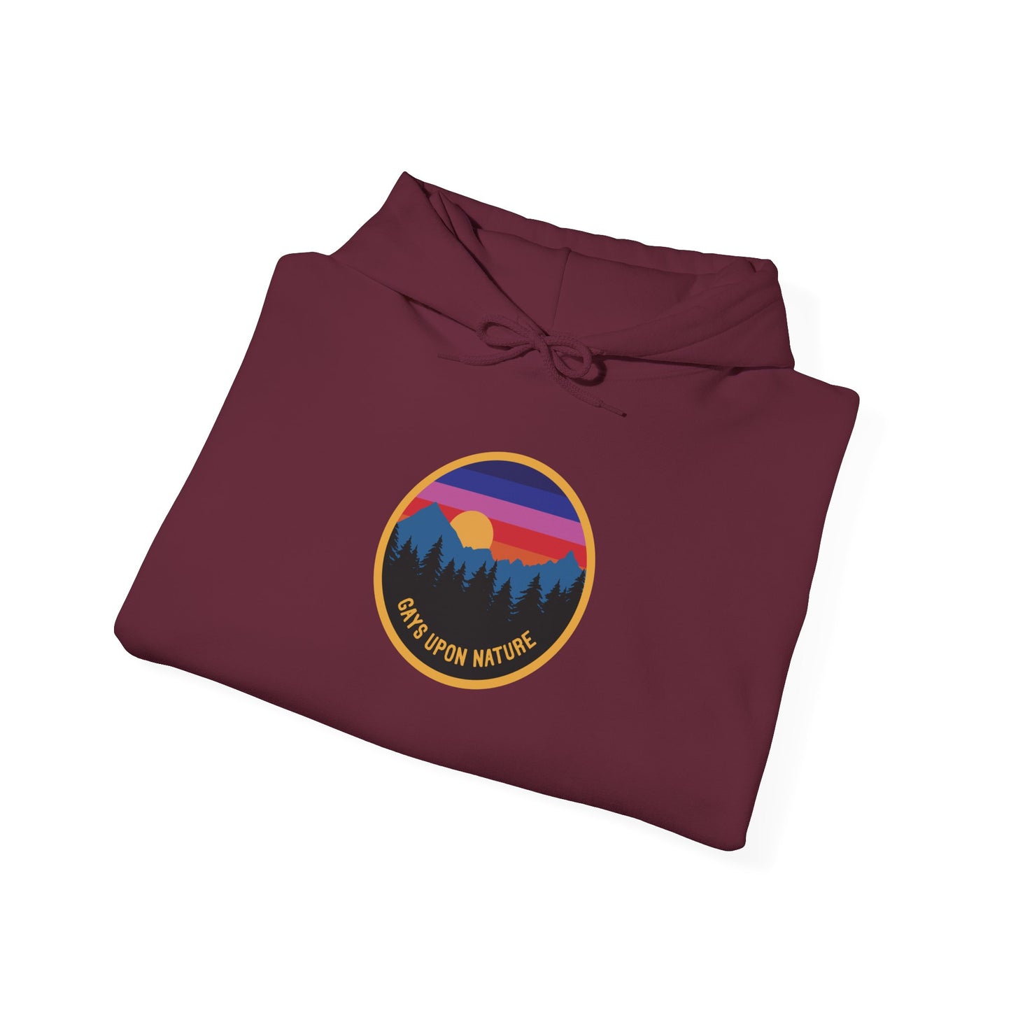 Vintage Camp Badge Rainbow Sky Hoodie