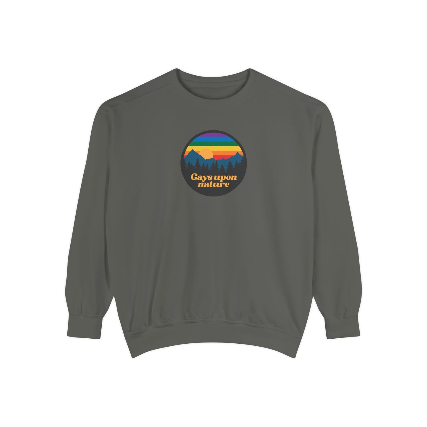 Original Logo Rainbow Sky Crewneck (Orange Font)