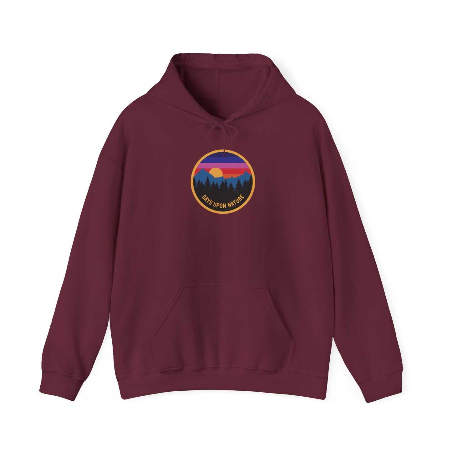 Vintage Camp Badge Rainbow Sky Hoodie