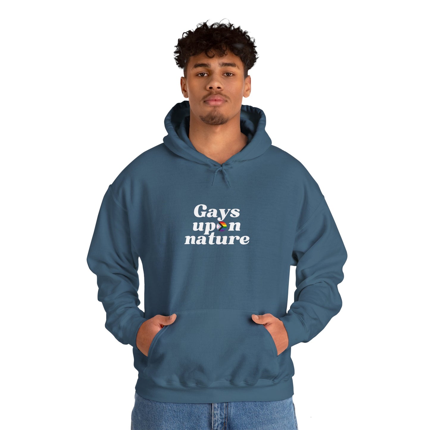 Pride Flag Hoodie (White Script Font)