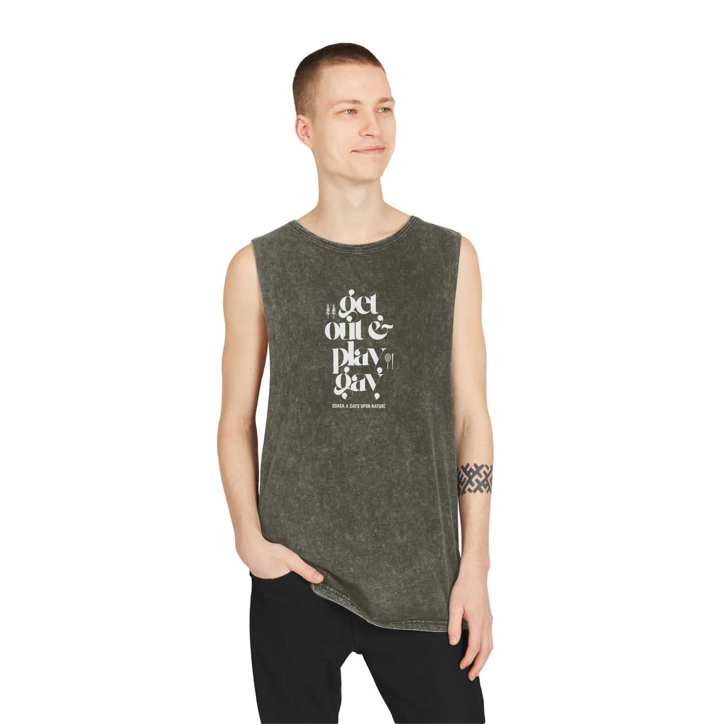 GDASA x Gays Upon Nature Play Gay Muscle Tank (White Font)