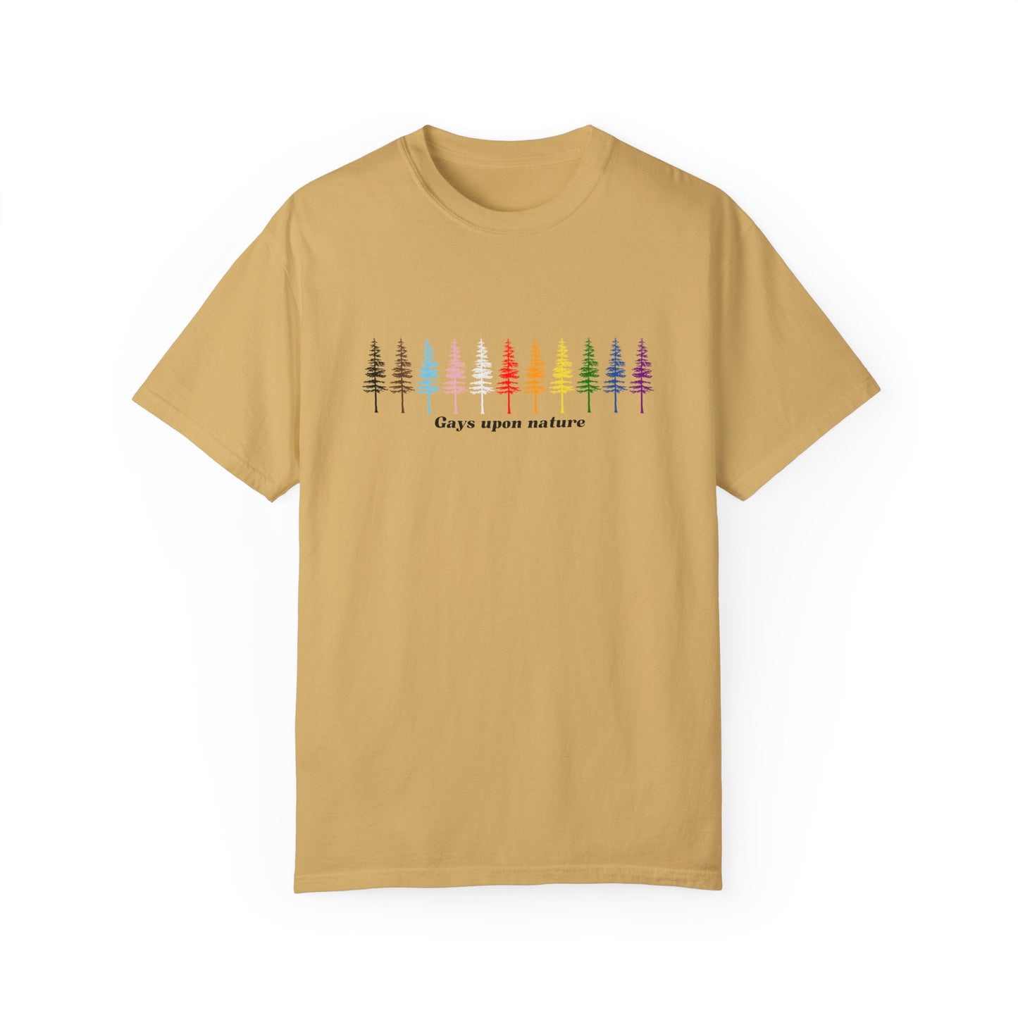 Rainbow Trees EveryBody T-Shirt (Black Script Font)