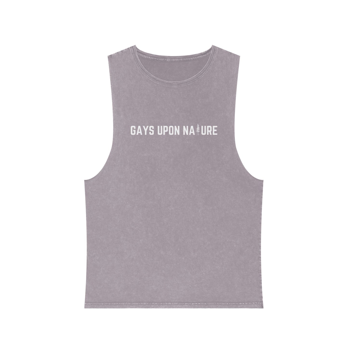 Stonewashed Gays Upon Nature Tank (White Font)
