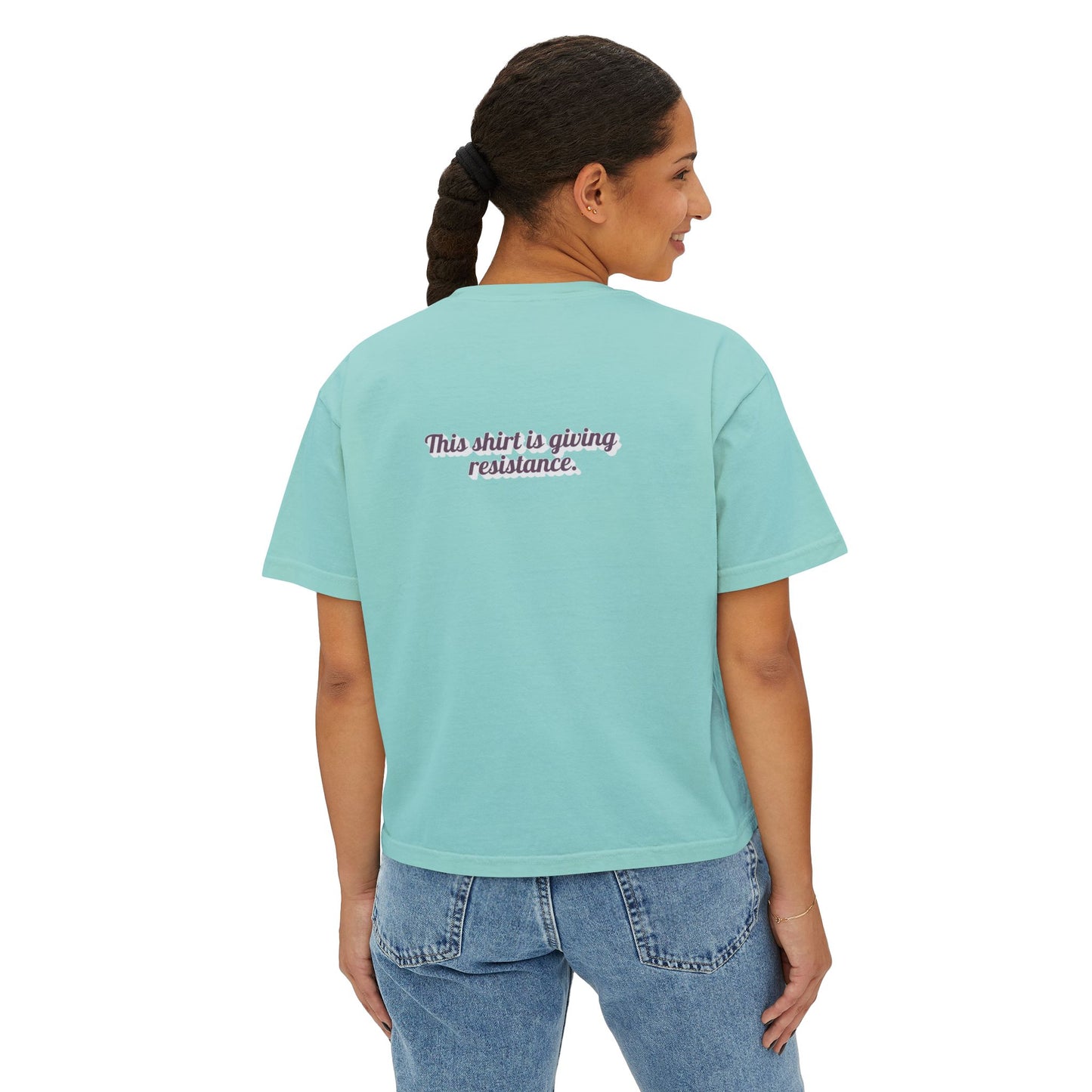 2025 Pride Collection Giving Resistance Boxy Tee (Purple Font)