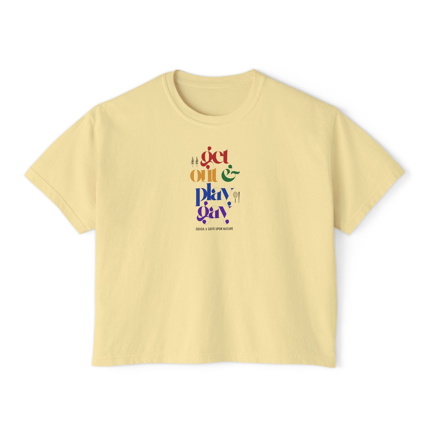 GDASA x Gays Upon Nature Boxy Cropped Tee with Rainbow Print