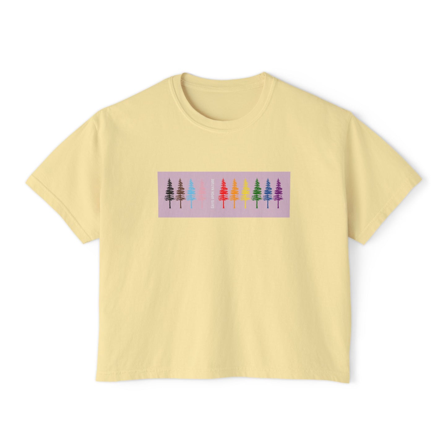 Rainbow Trees Boxy Tee (Purple)