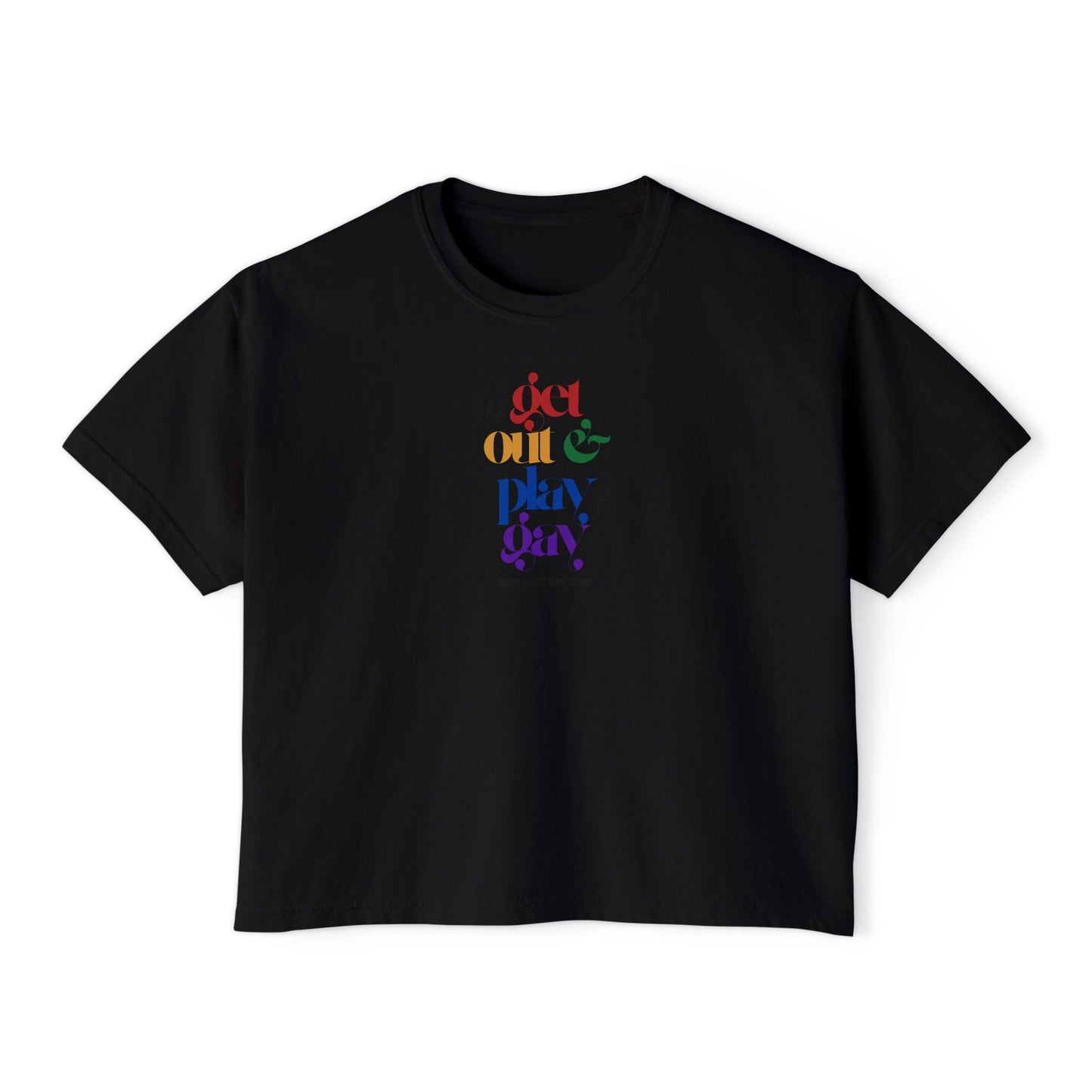GDASA x Gays Upon Nature Boxy Cropped Tee with Rainbow Print