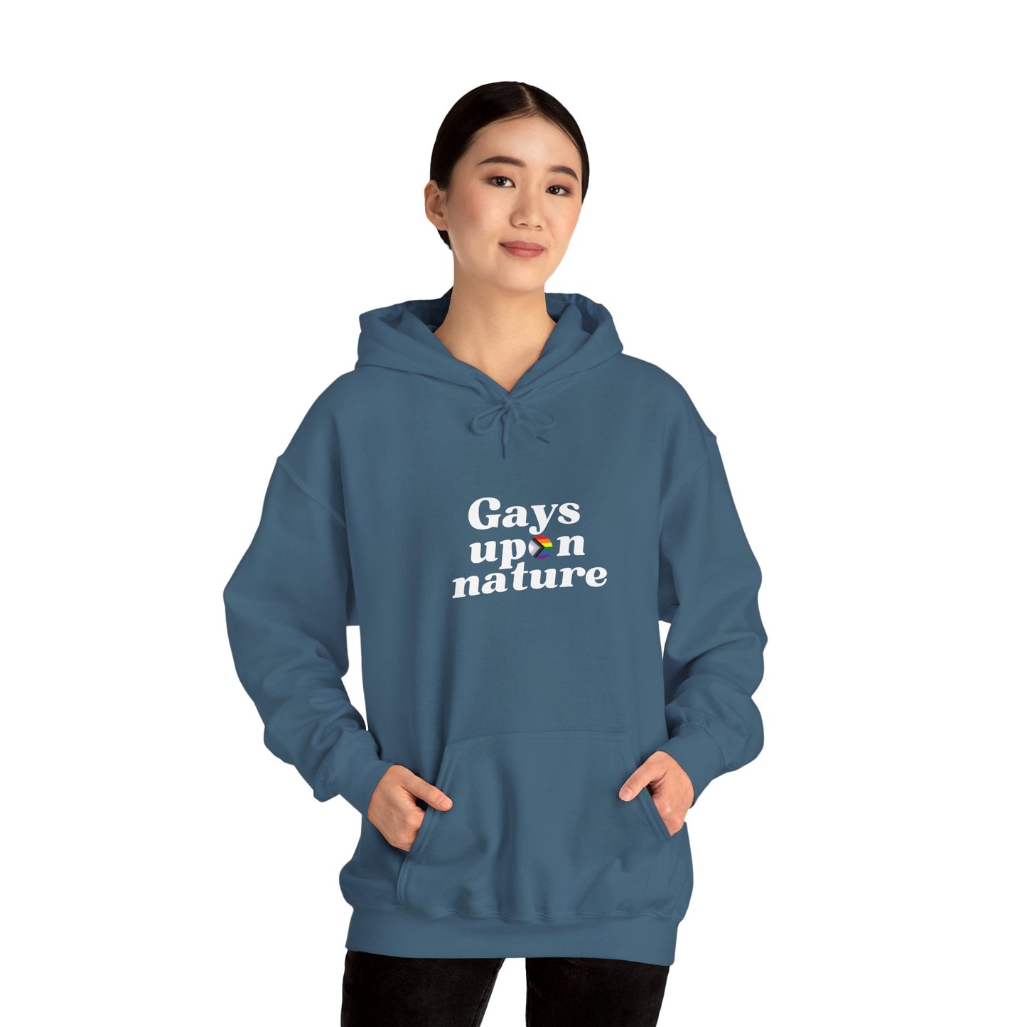 Pride Flag Hoodie (White Script Font)