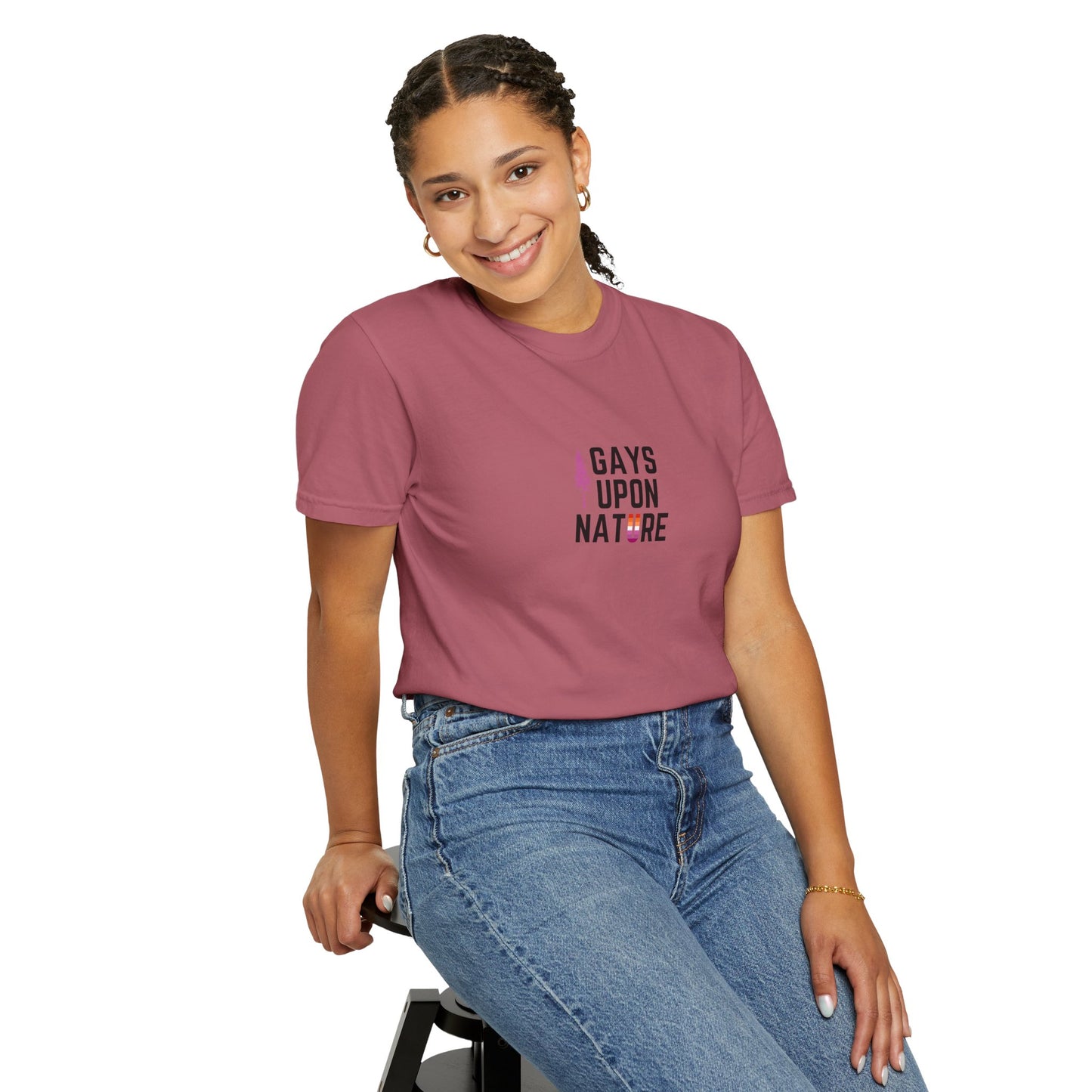 Lesbian Pride Flag EveryBody T-Shirt (Pink Tree)