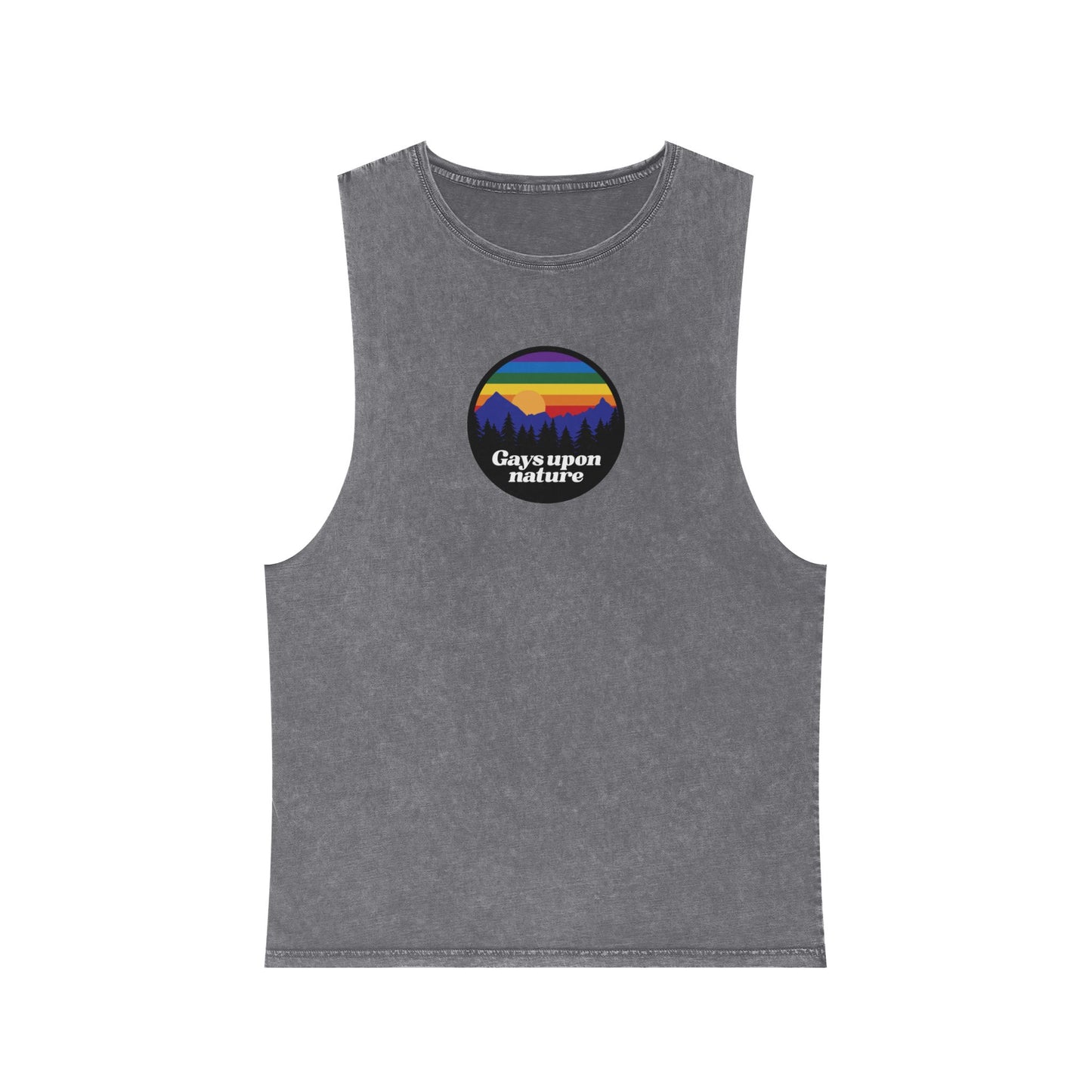 Stonewashed Vintage Camp Patch Gays Upon Nature Tank