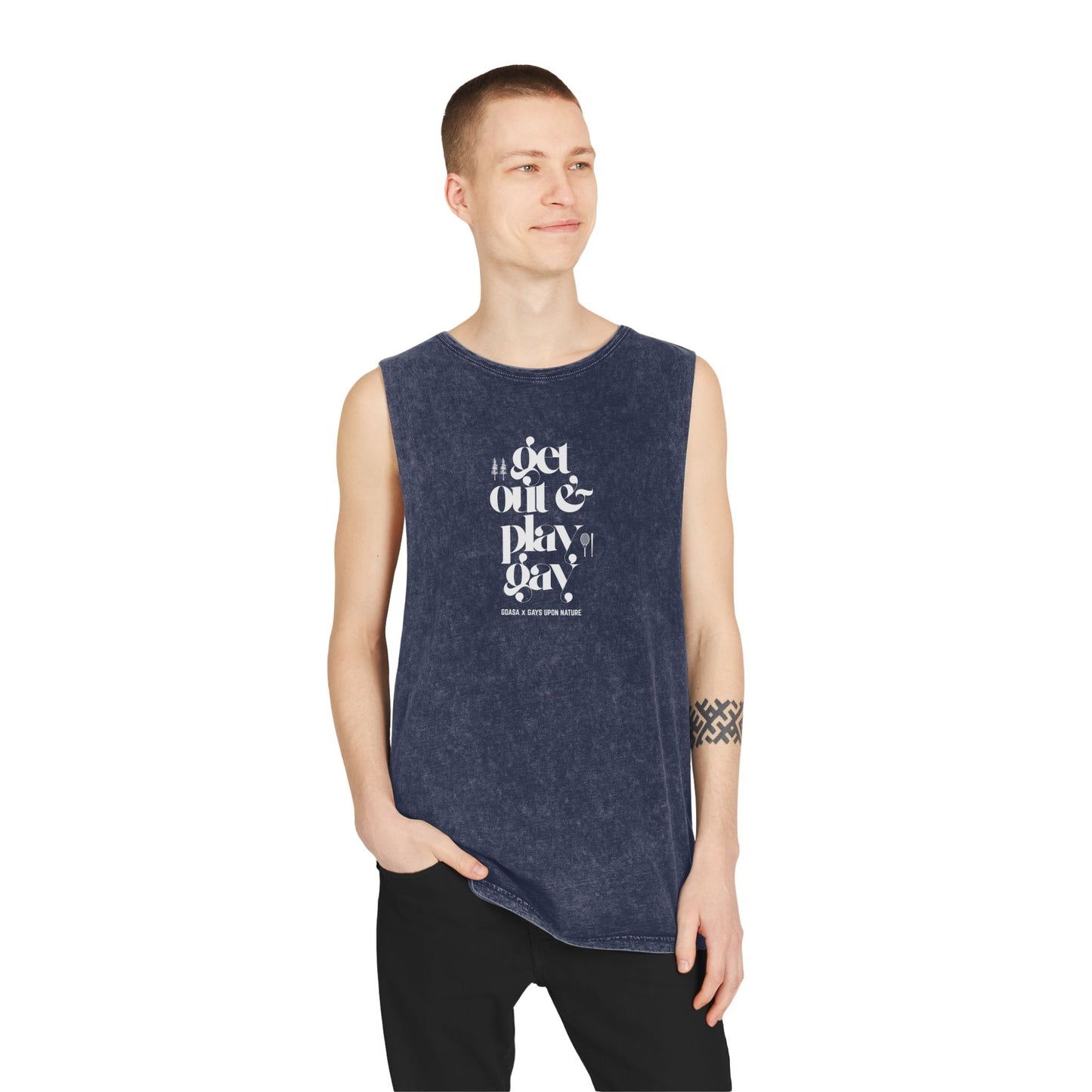 GDASA x Gays Upon Nature Play Gay Muscle Tank (White Font)