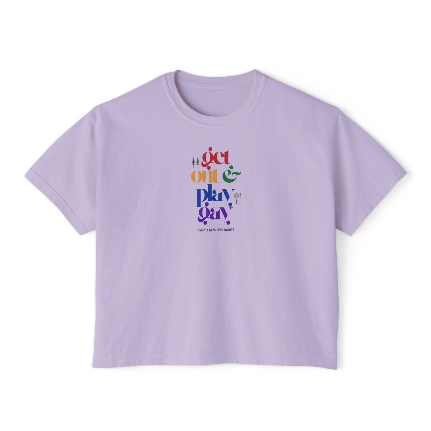 GDASA x Gays Upon Nature Boxy Cropped Tee with Rainbow Print