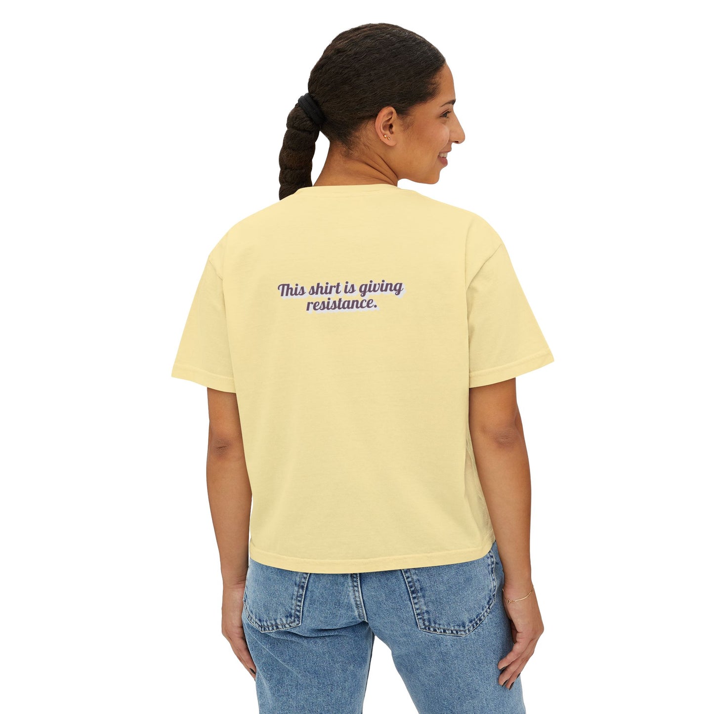 2025 Pride Collection Giving Resistance Boxy Tee (Purple Font)
