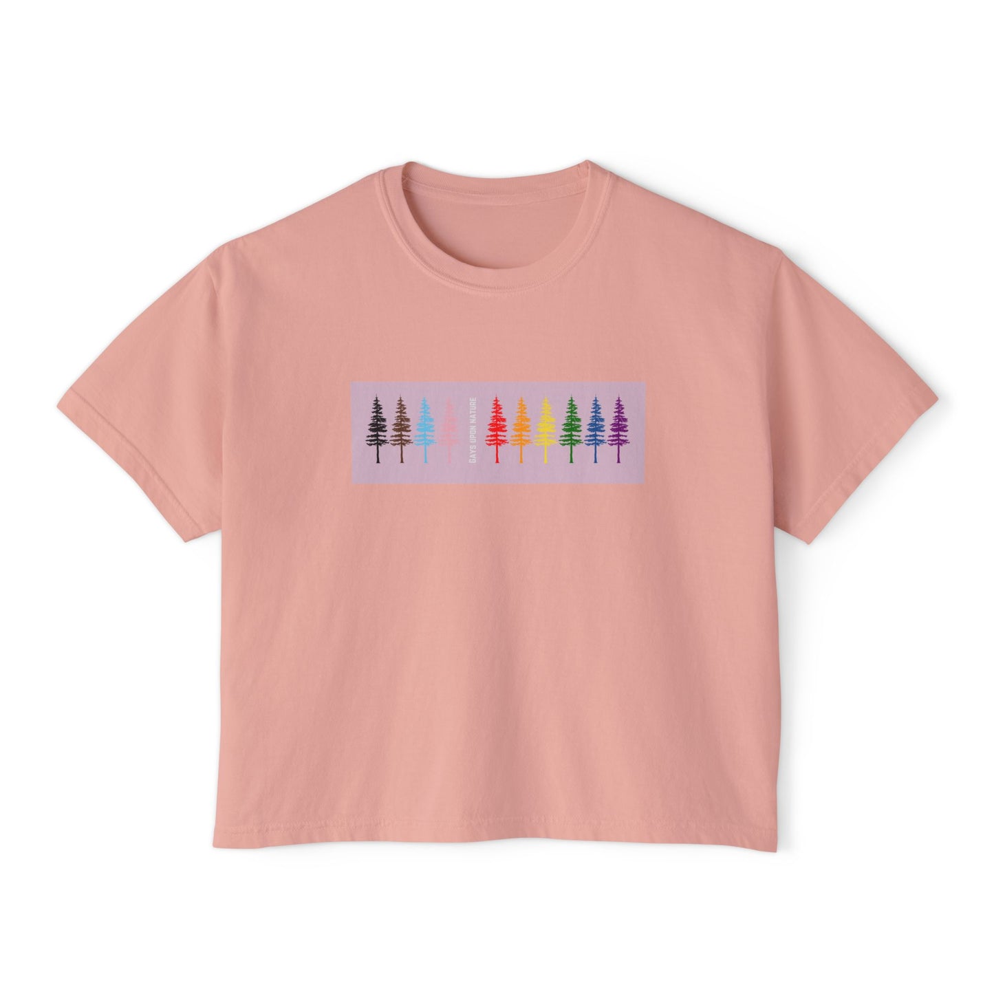 Rainbow Trees Boxy Tee (Purple)