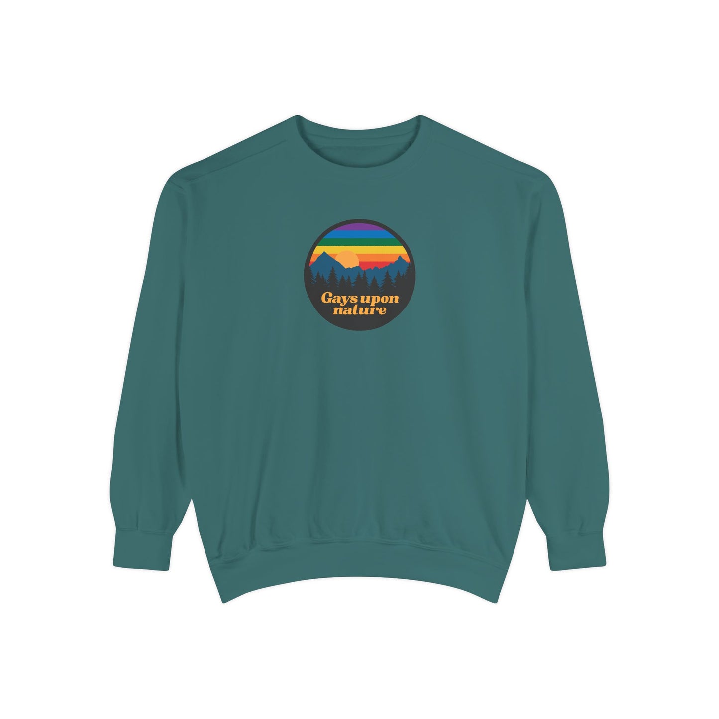 Original Logo Rainbow Sky Crewneck (Orange Font)