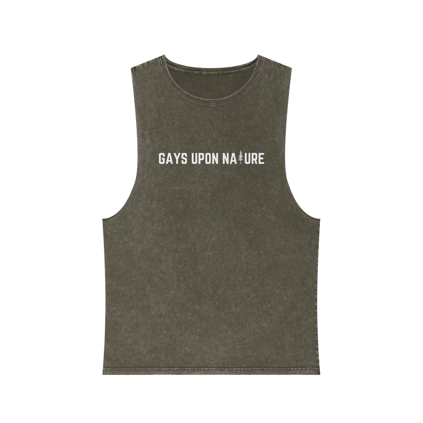 Stonewashed Gays Upon Nature Tank (White Font)