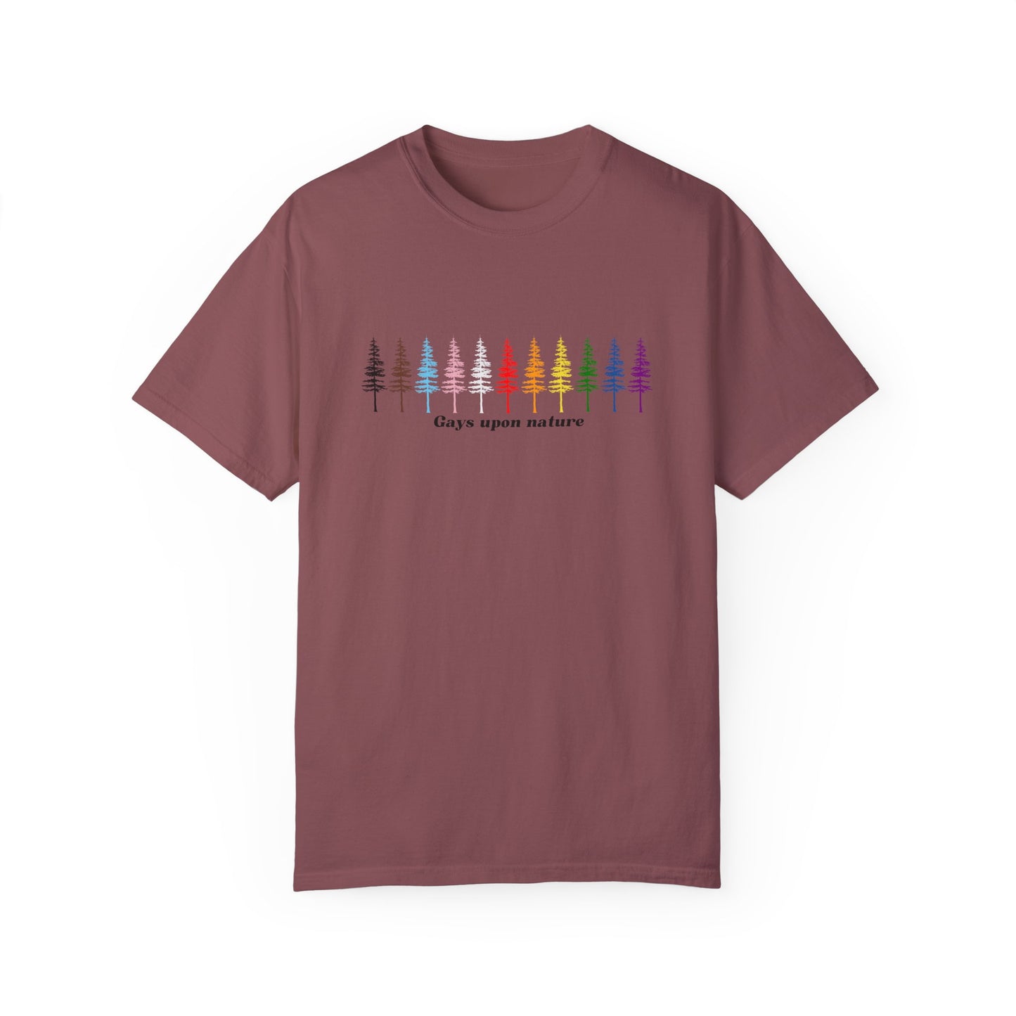 Rainbow Trees EveryBody T-Shirt (Black Script Font)