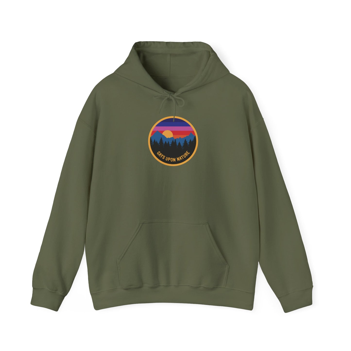 Vintage Camp Badge Rainbow Sky Hoodie