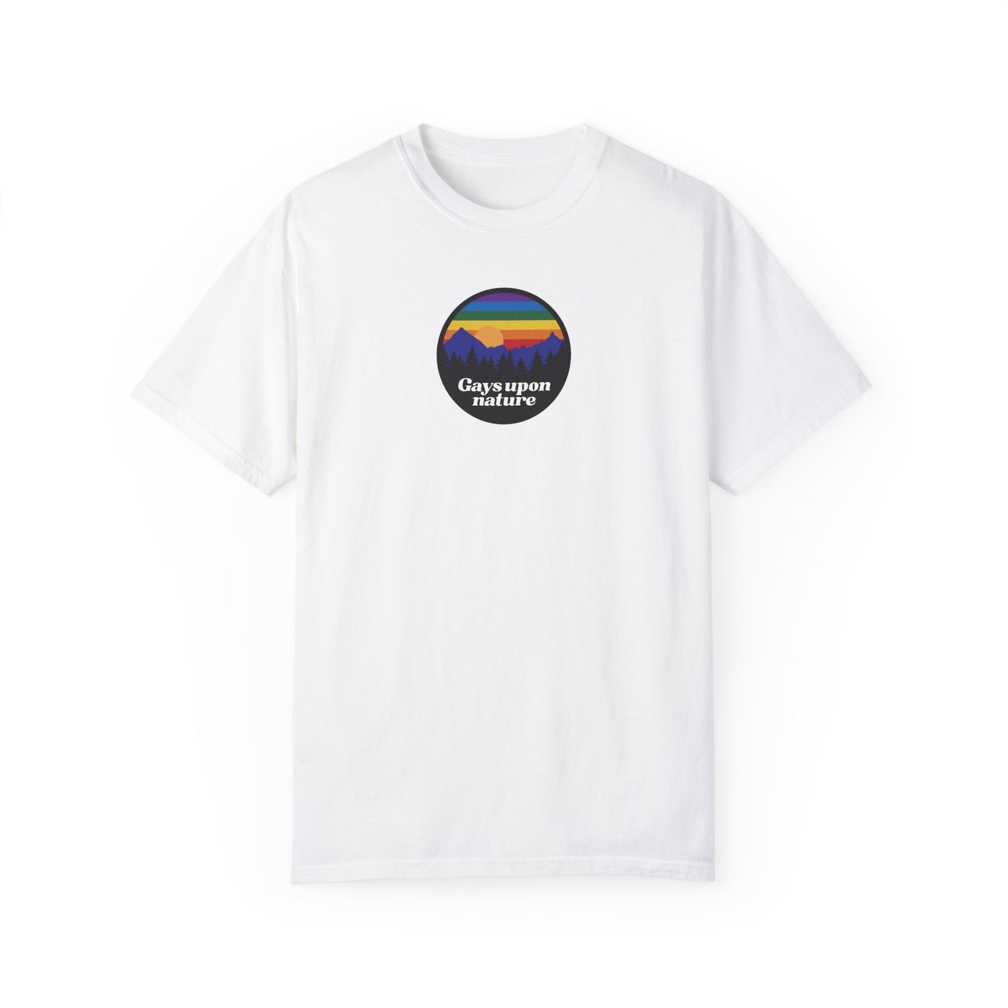 Rainbow Camp Patch EveryBody T-Shirt (White Font)