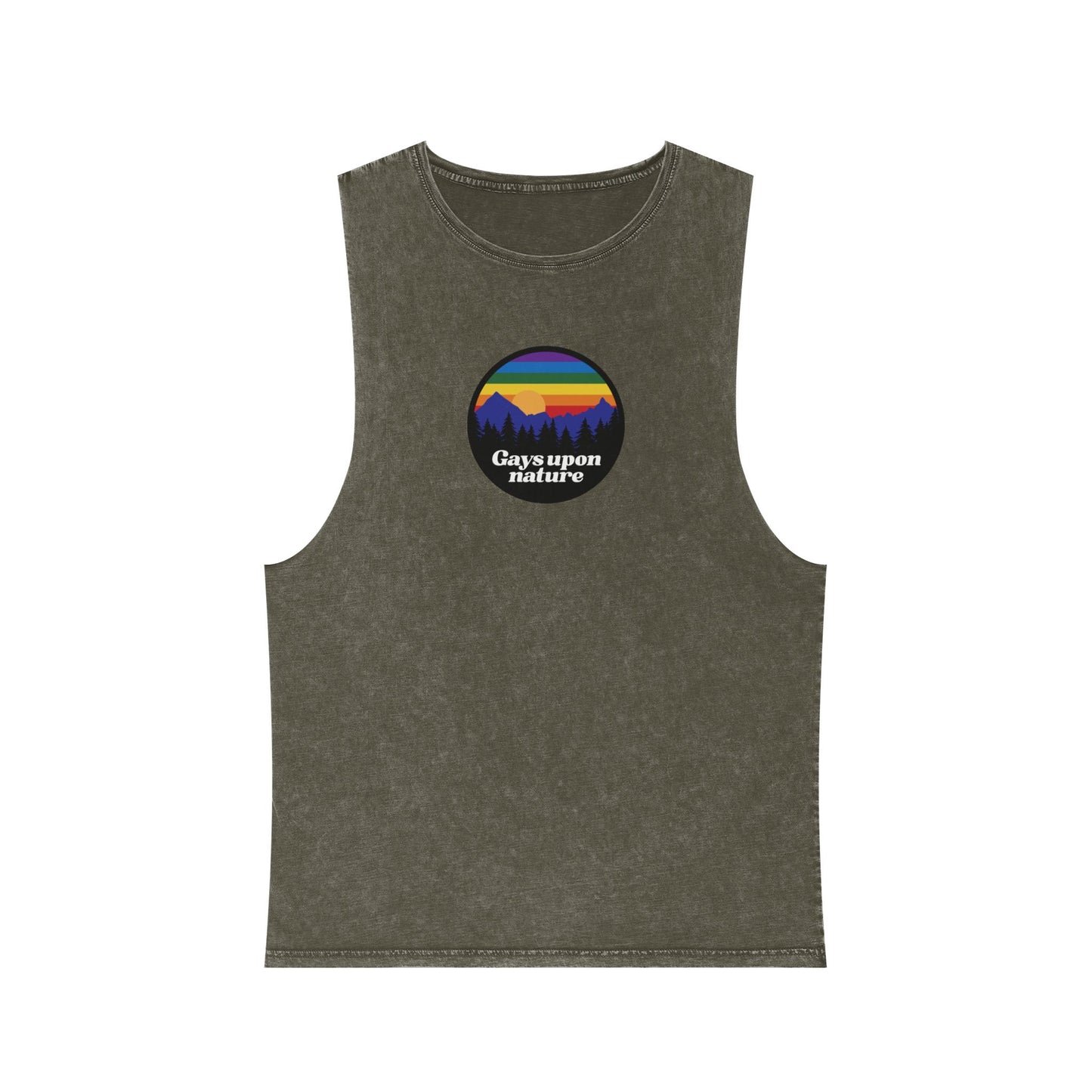 Stonewashed Vintage Camp Patch Gays Upon Nature Tank