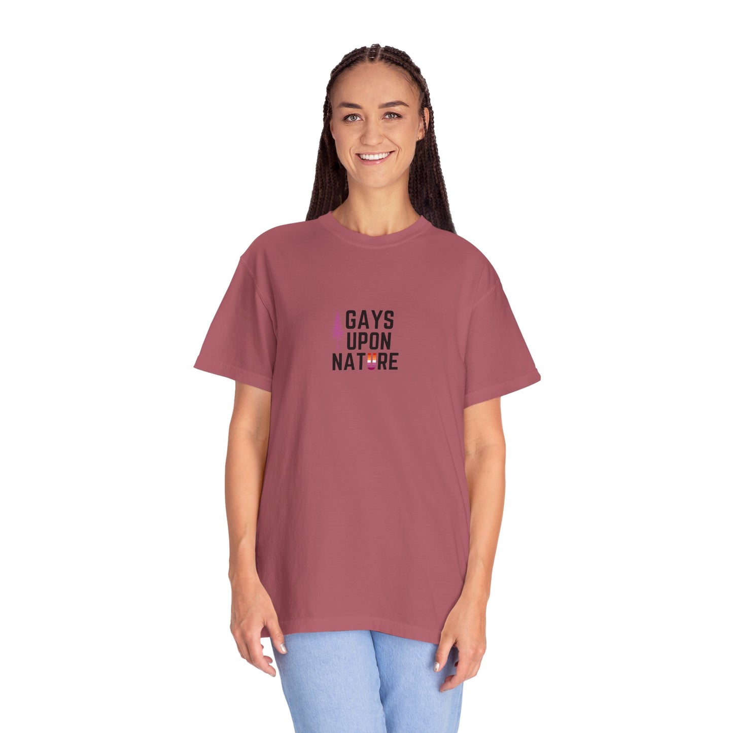 Lesbian Pride Flag EveryBody T-Shirt (Pink Tree)