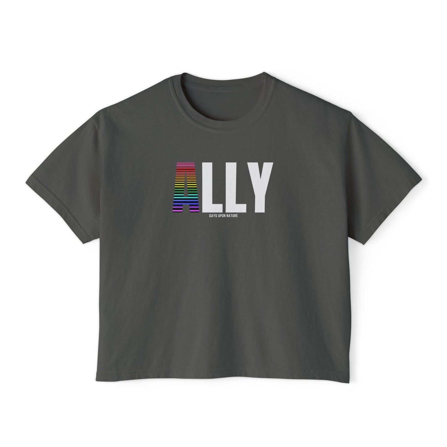 Ally Boxy Tee (White Font)