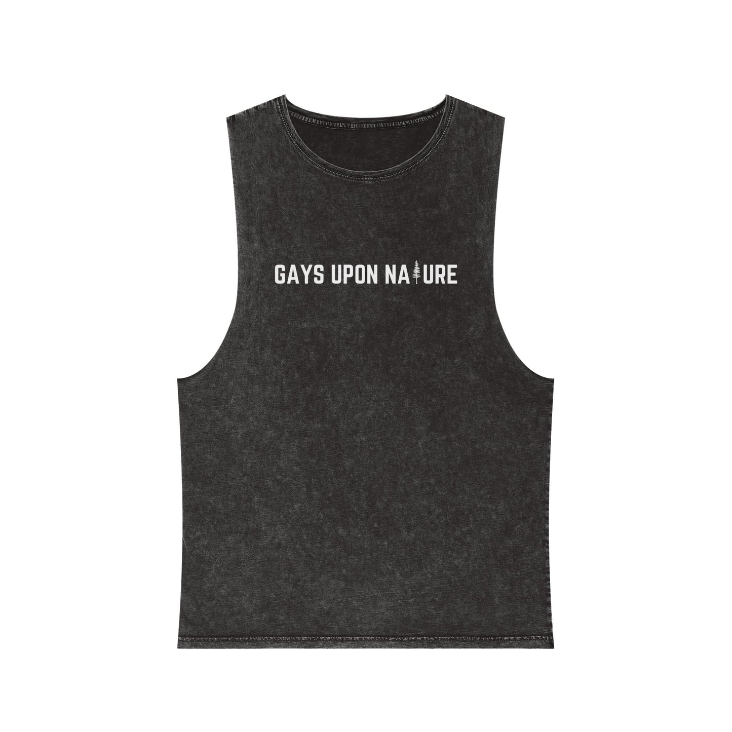 Stonewashed Gays Upon Nature Tank (White Font)