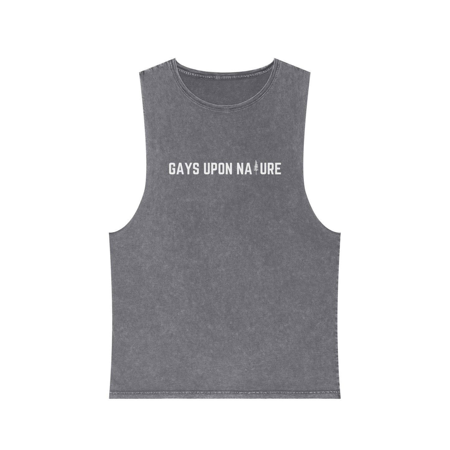 Stonewashed Gays Upon Nature Tank (White Font)