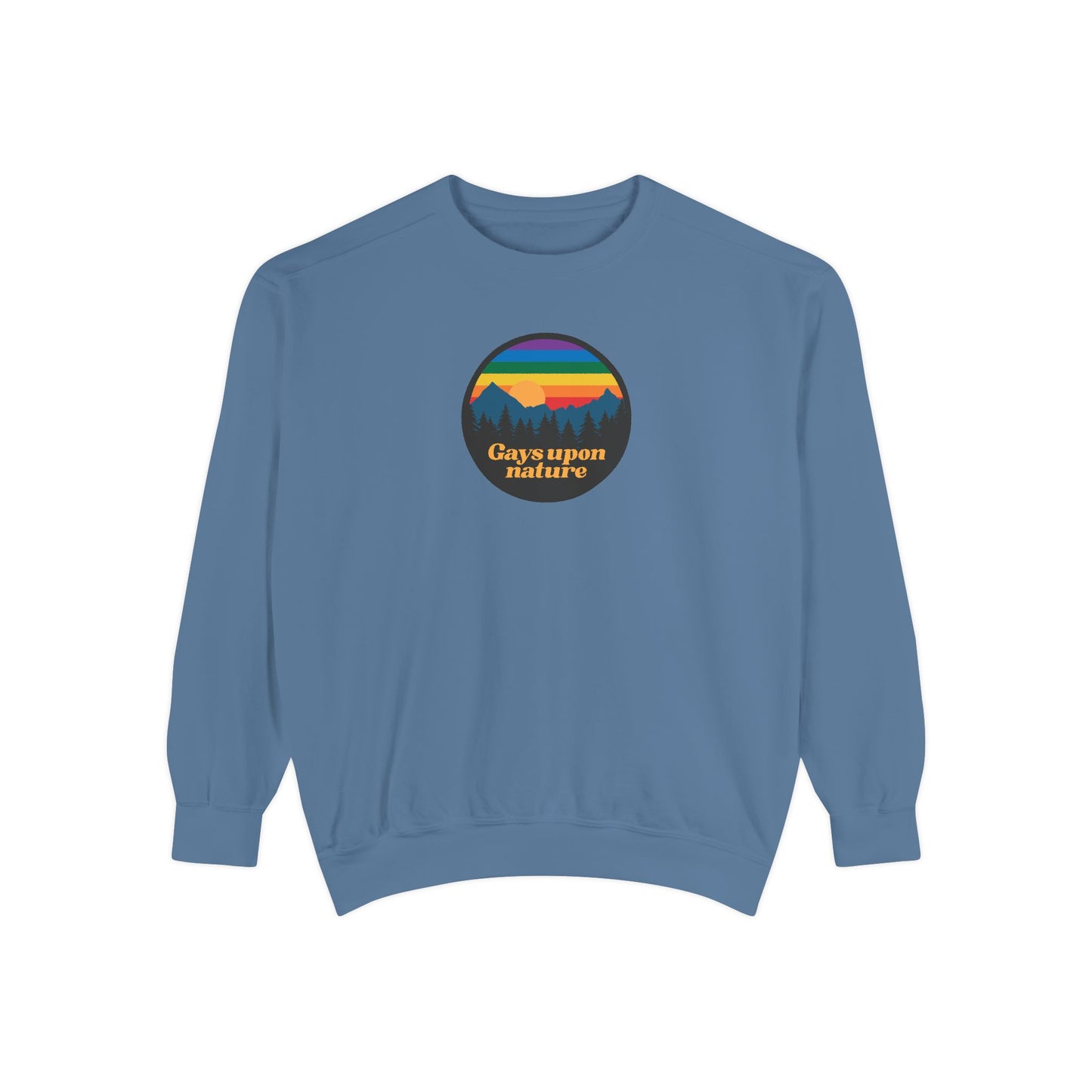 Original Logo Rainbow Sky Crewneck (Orange Font)