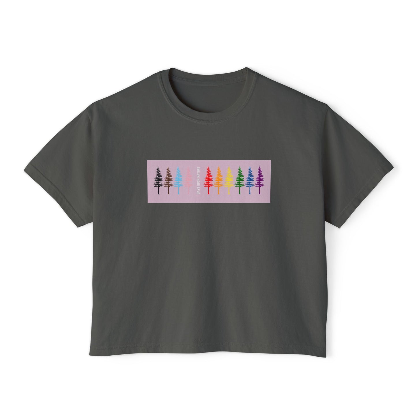 Rainbow Trees Boxy Tee (Purple)