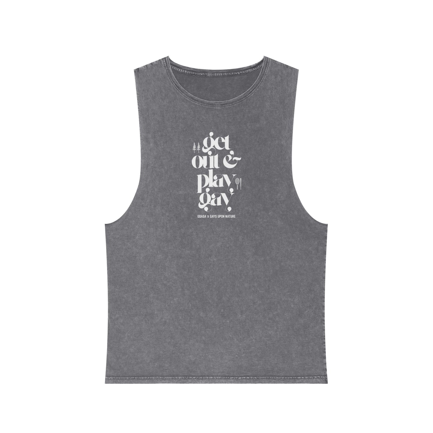GDASA x Gays Upon Nature Play Gay Muscle Tank (White Font)