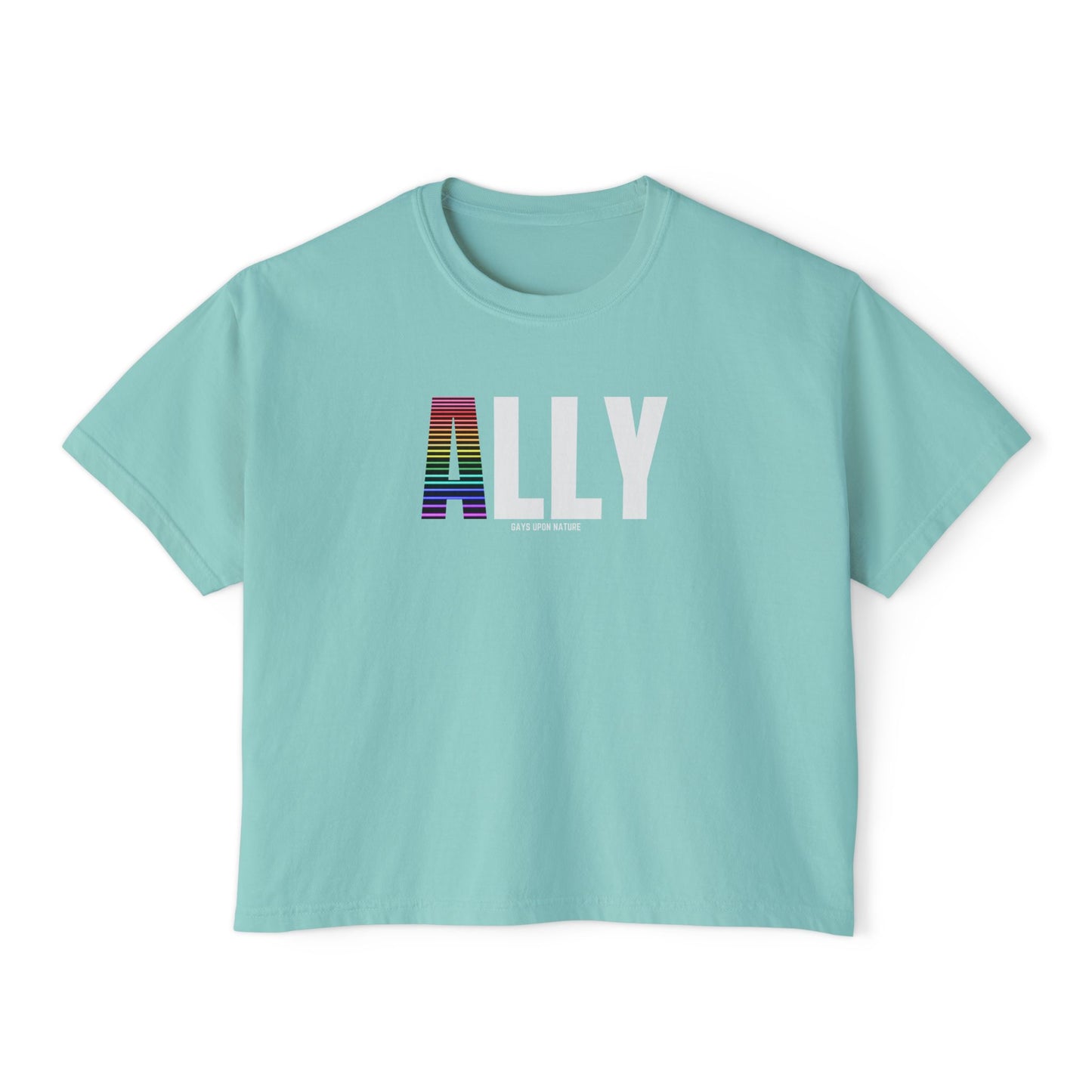 Ally Boxy Tee (White Font)
