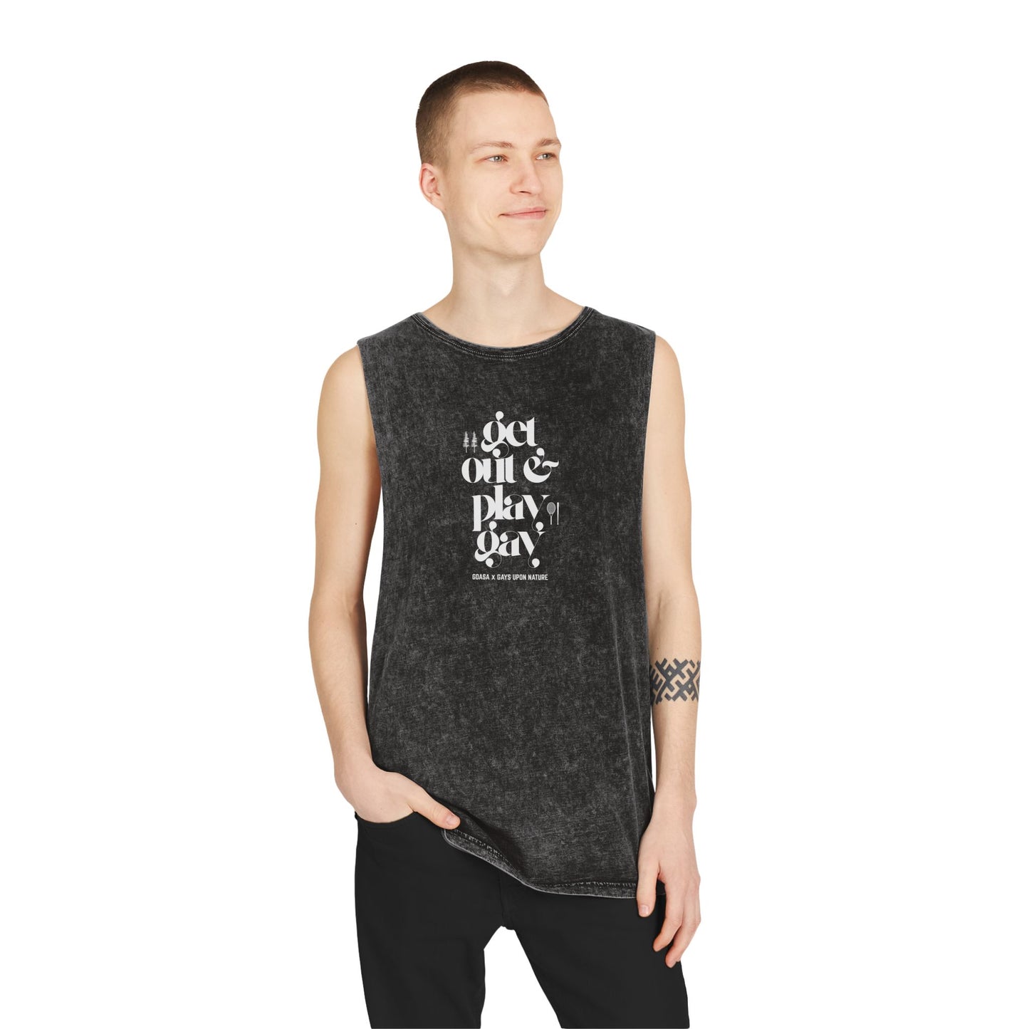 GDASA x Gays Upon Nature Play Gay Muscle Tank (White Font)
