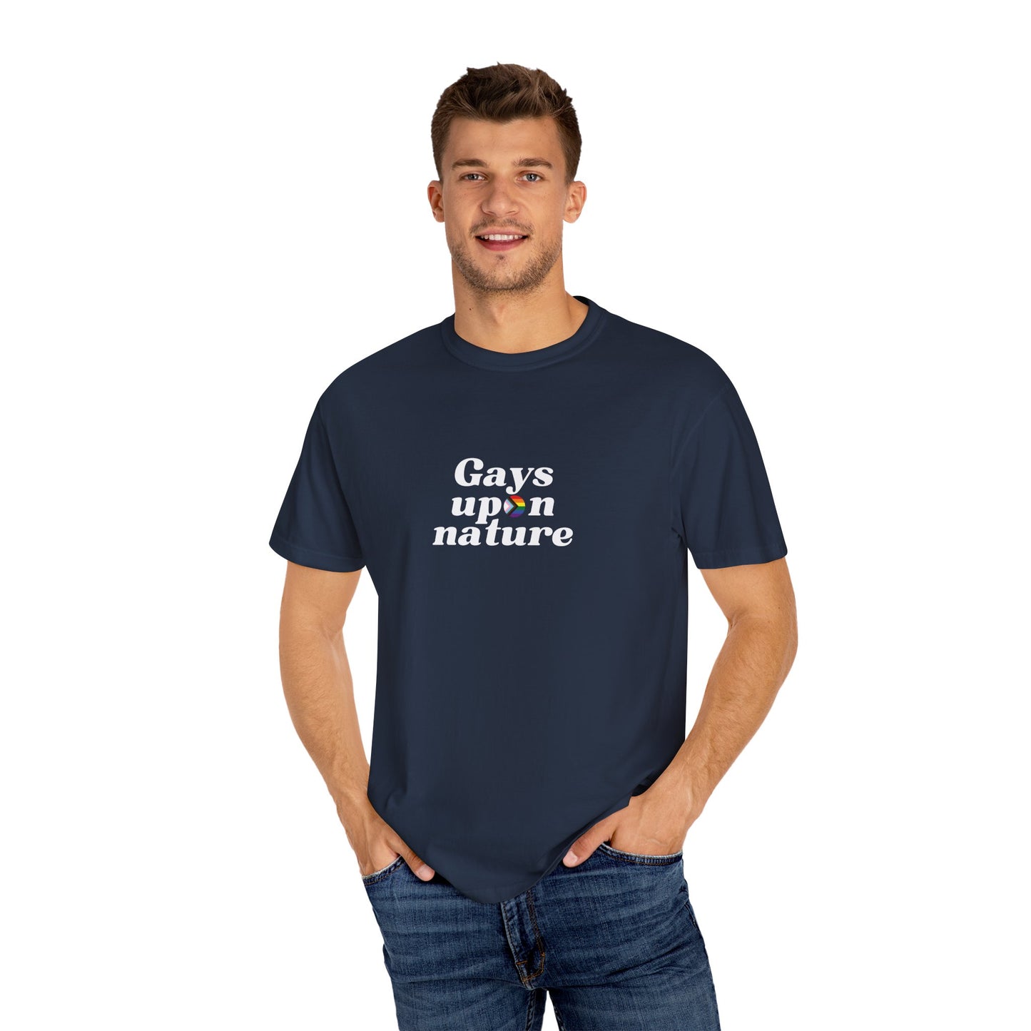 Pride Flag O Script EveryBody T-Shirt (White Font)
