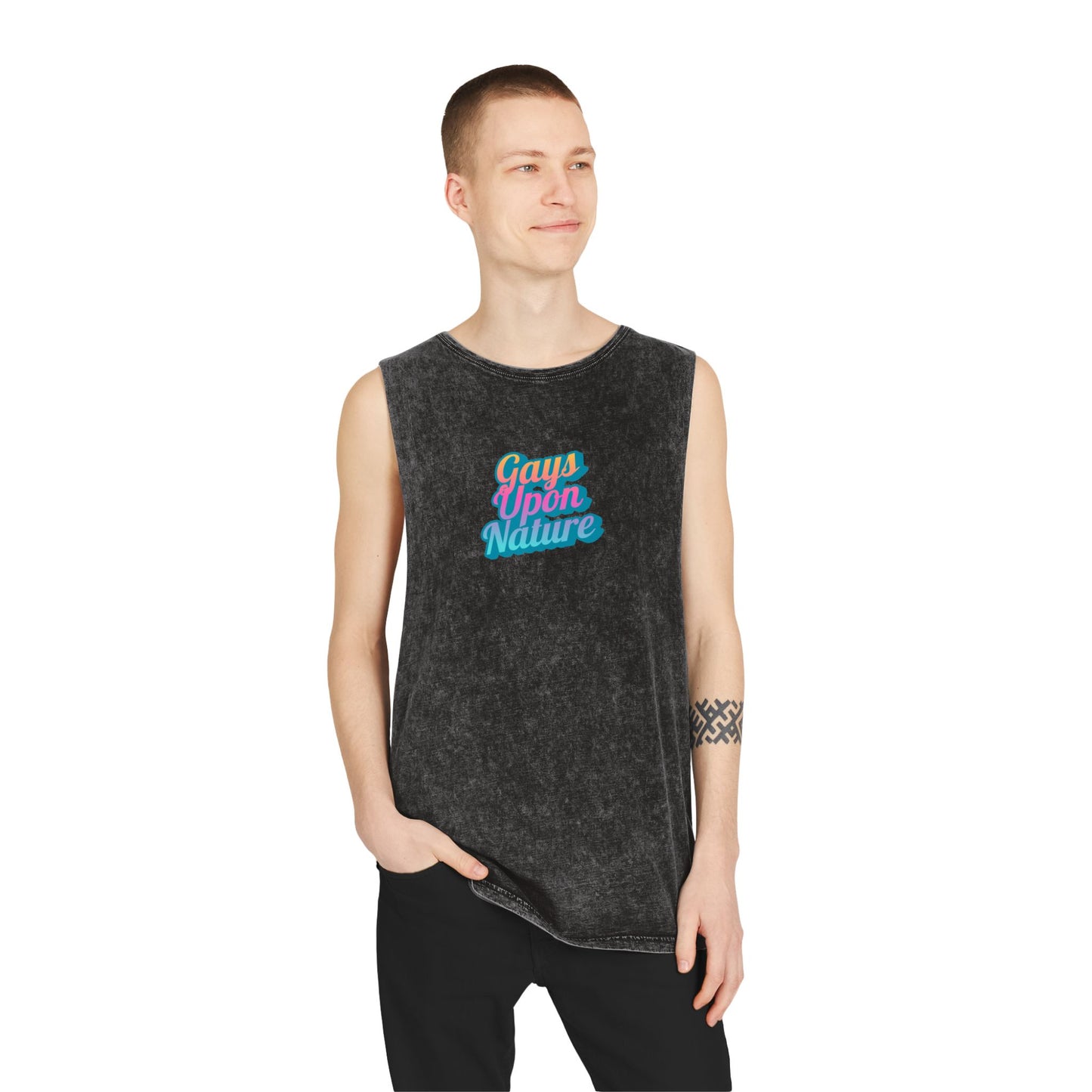 2025 Pride Collection Retro Rainbow Stonewashed Tank Top