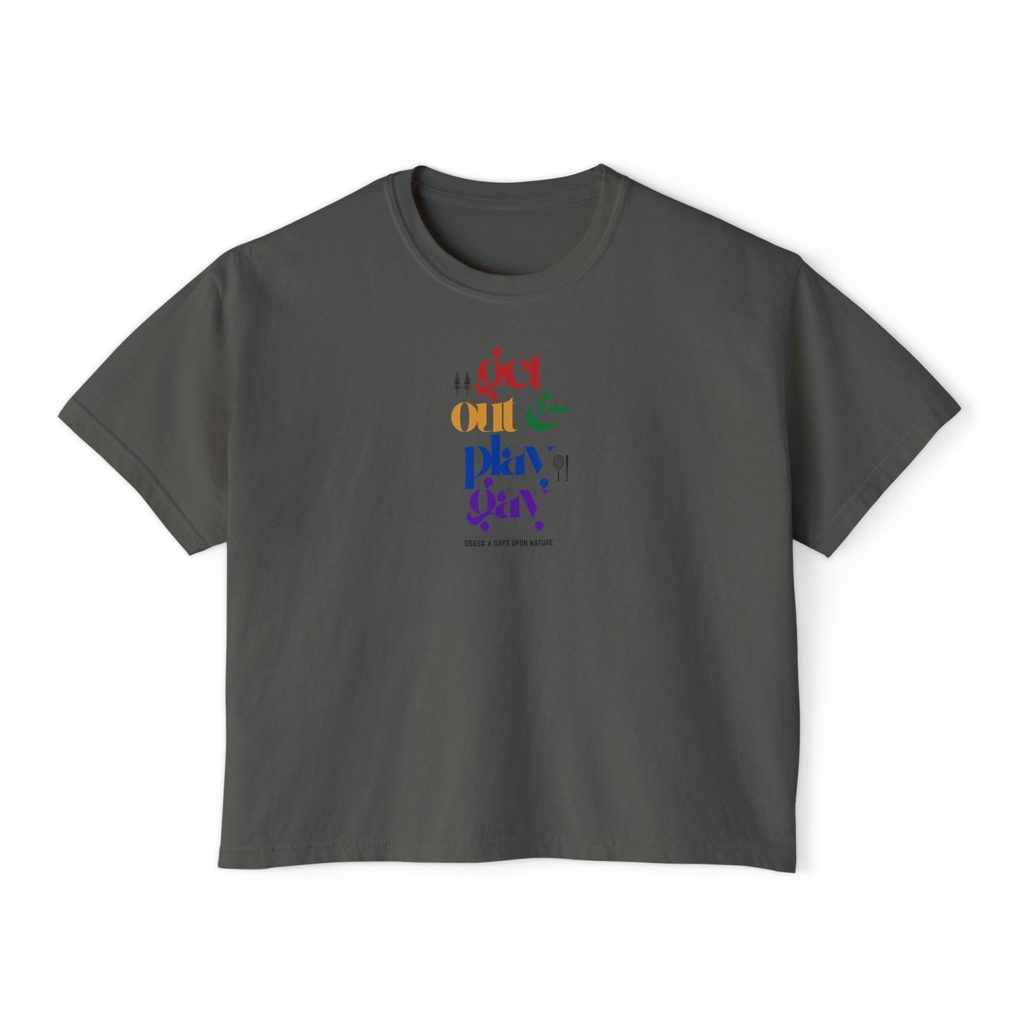 GDASA x Gays Upon Nature Boxy Cropped Tee with Rainbow Print
