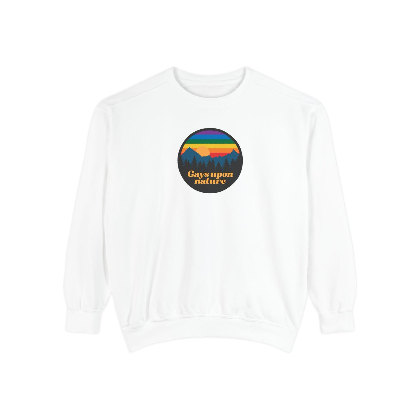 Original Logo Rainbow Sky Crewneck (Orange Font)