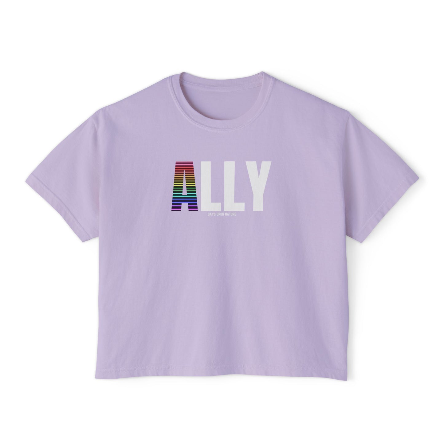 Ally Boxy Tee (White Font)