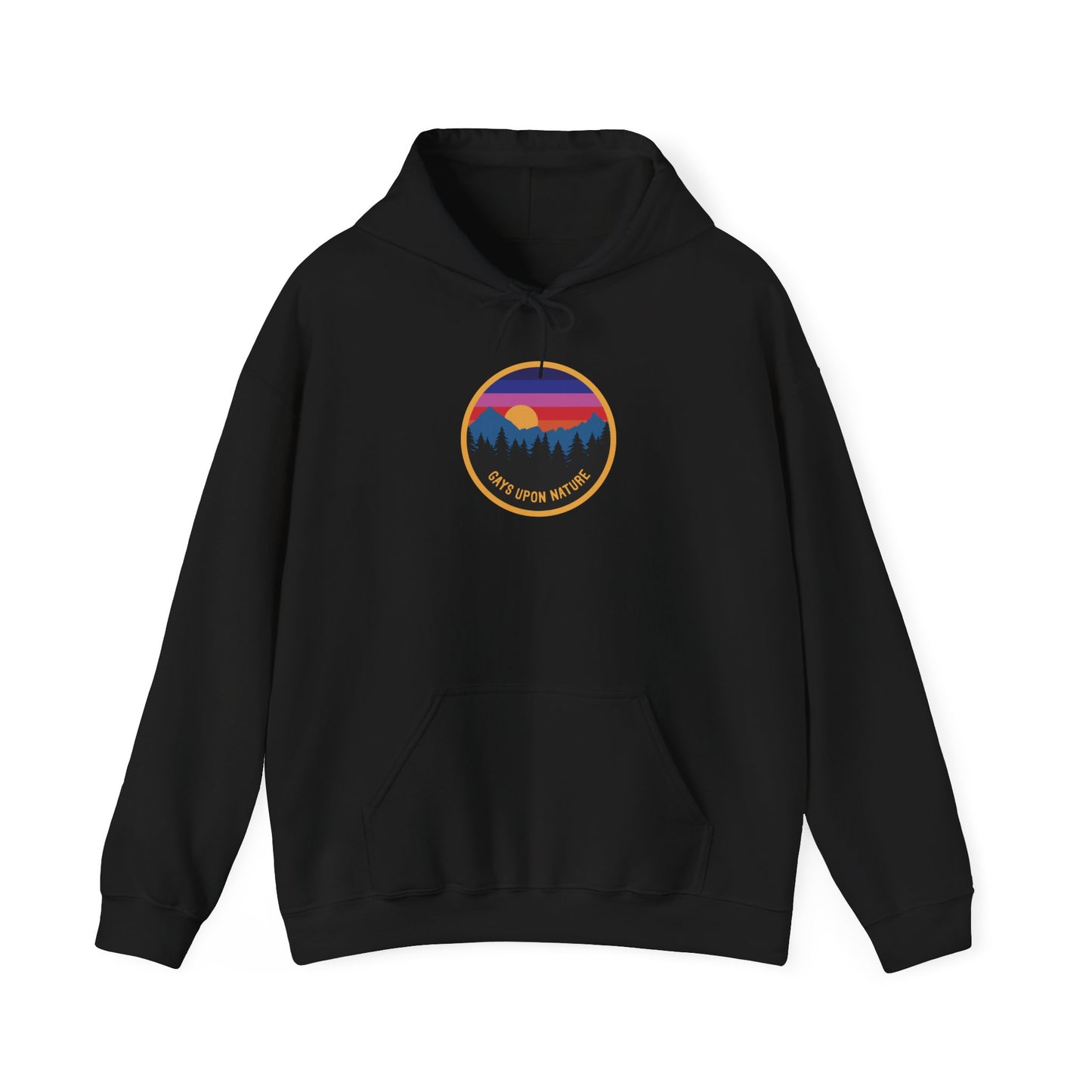 Vintage Camp Badge Rainbow Sky Hoodie
