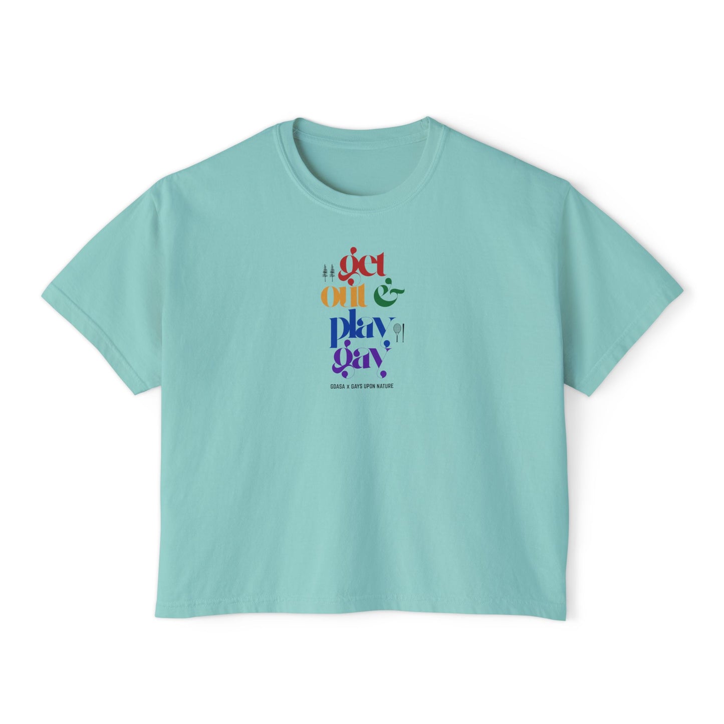GDASA x Gays Upon Nature Boxy Cropped Tee with Rainbow Print