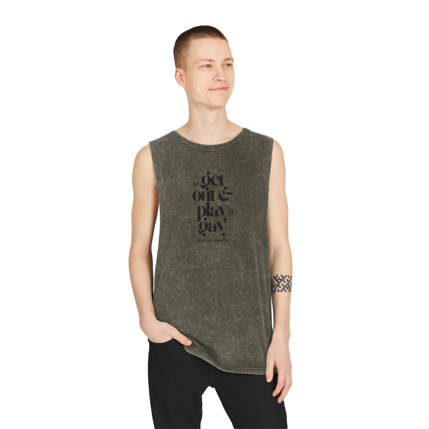 GDASA x Gays Upon Nature Play Gay Muscle Tank (Black Font)