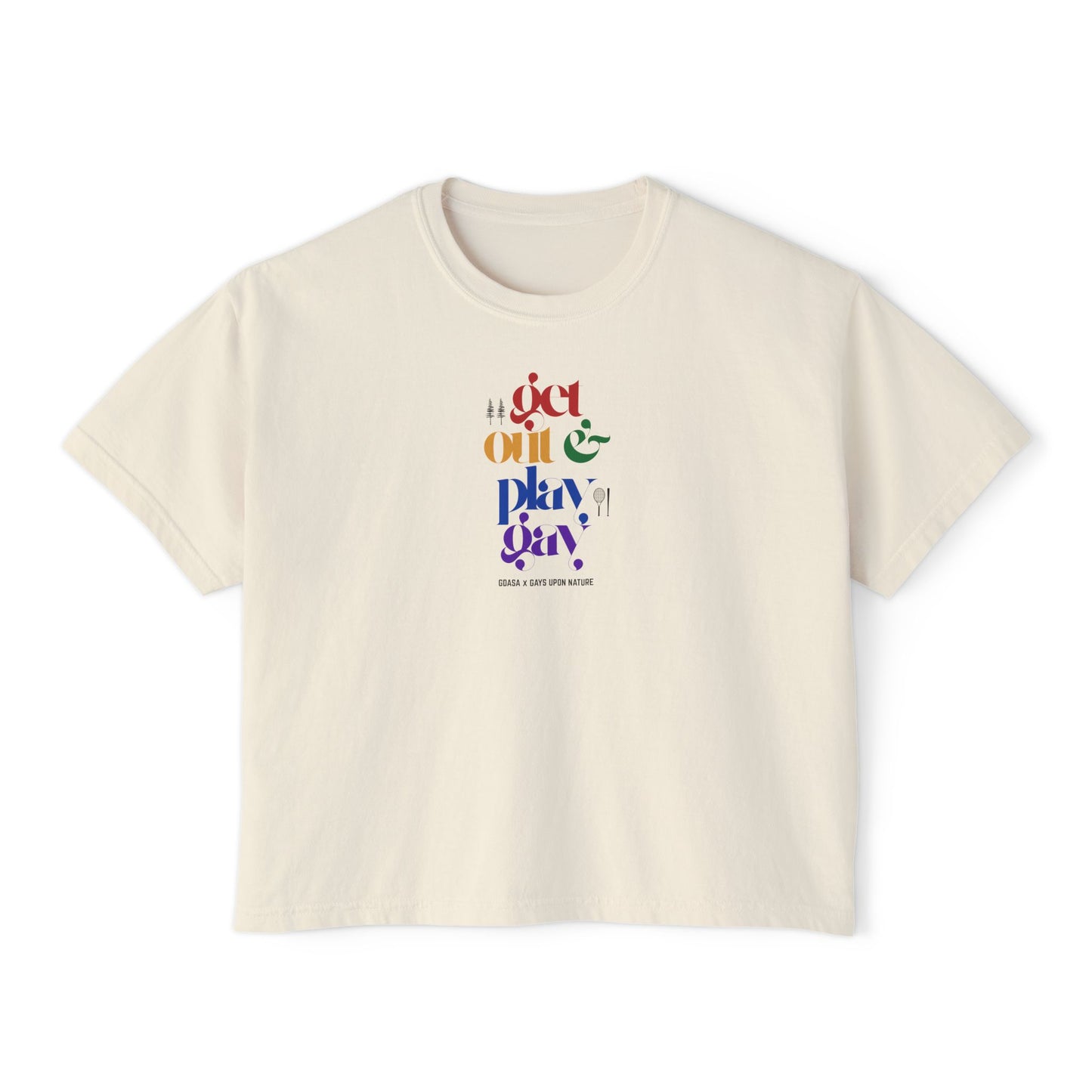 GDASA x Gays Upon Nature Boxy Cropped Tee with Rainbow Print