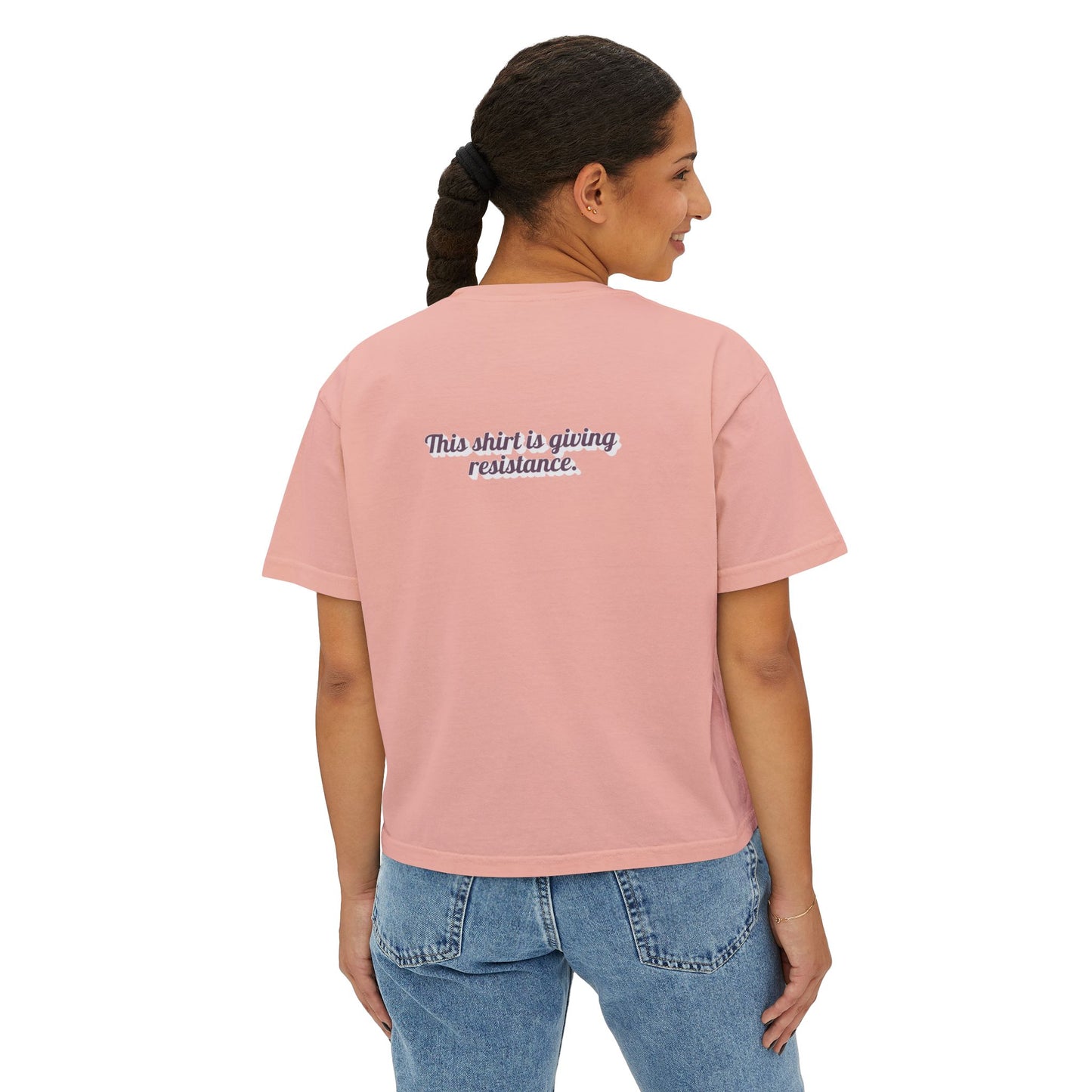 2025 Pride Collection Giving Resistance Boxy Tee (Purple Font)