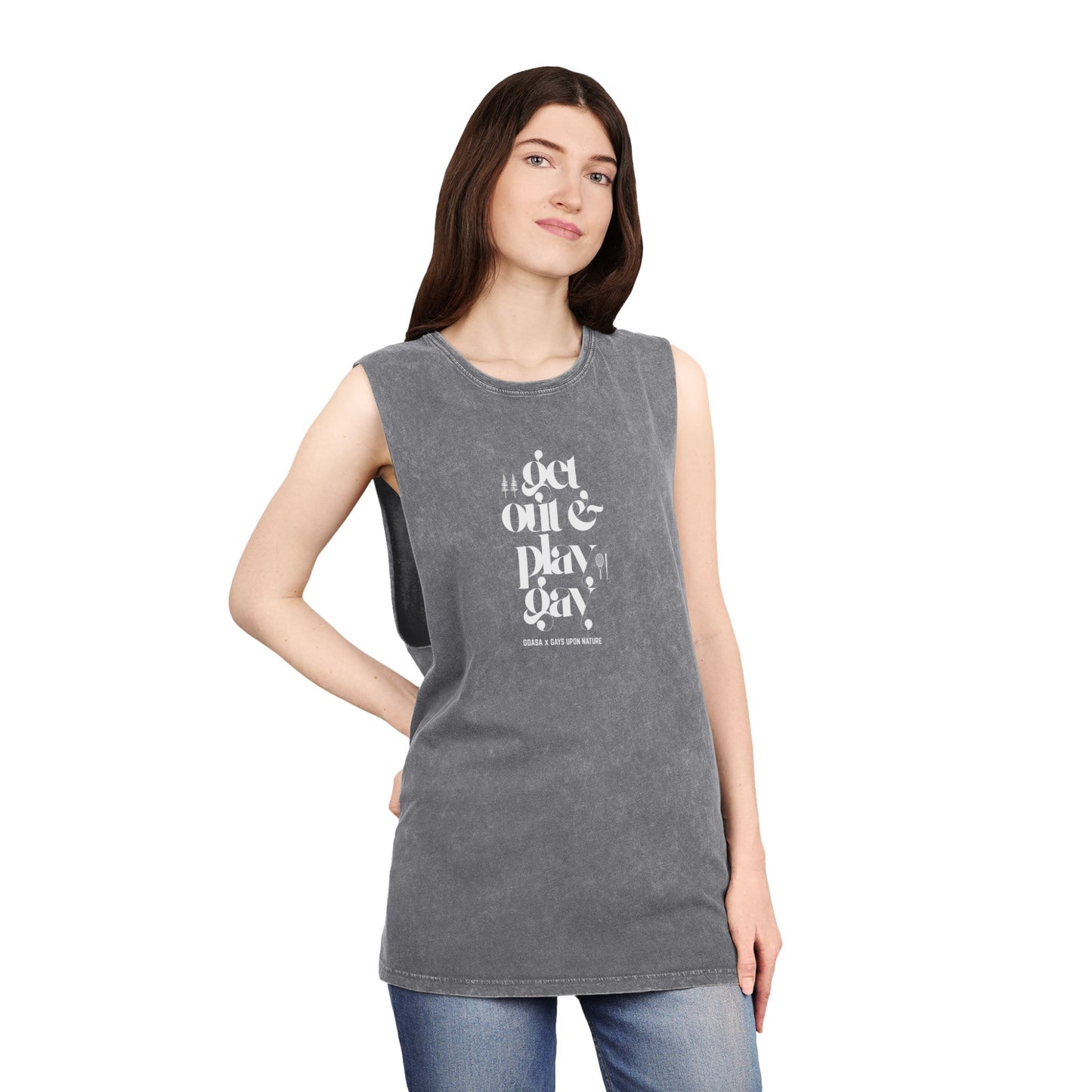 GDASA x Gays Upon Nature Play Gay Muscle Tank (White Font)