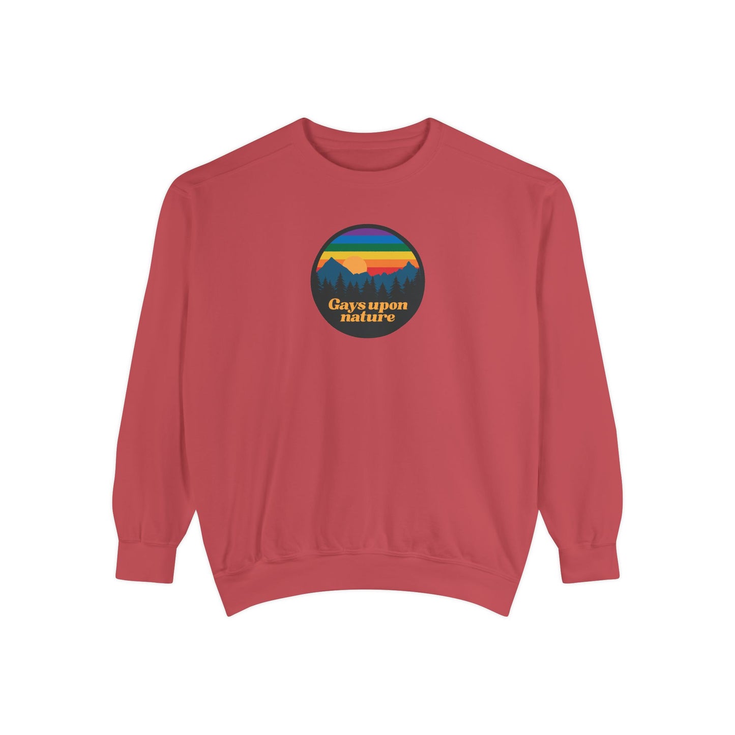 Original Logo Rainbow Sky Crewneck (Orange Font)